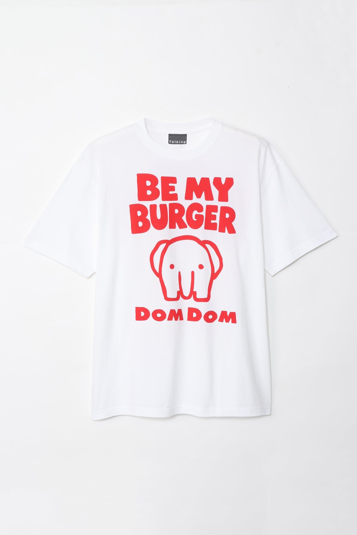 DOMDOM Tシャツ BE MY BURGER ホワイト(赤)