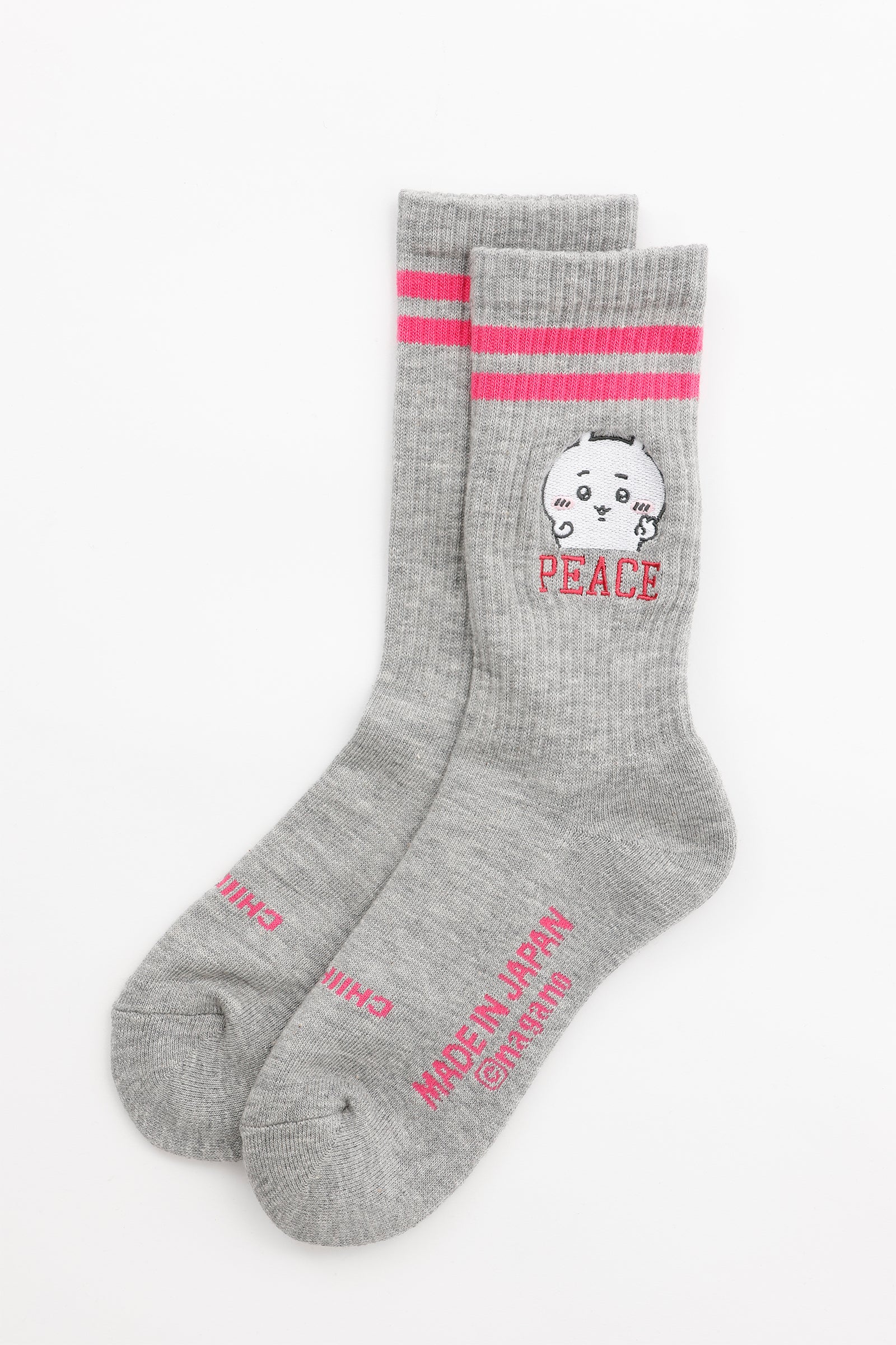 【2BUY10%OFF対象商品】ちいかわ ソックス ピース ちいかわ 杢グレー 23-25cm