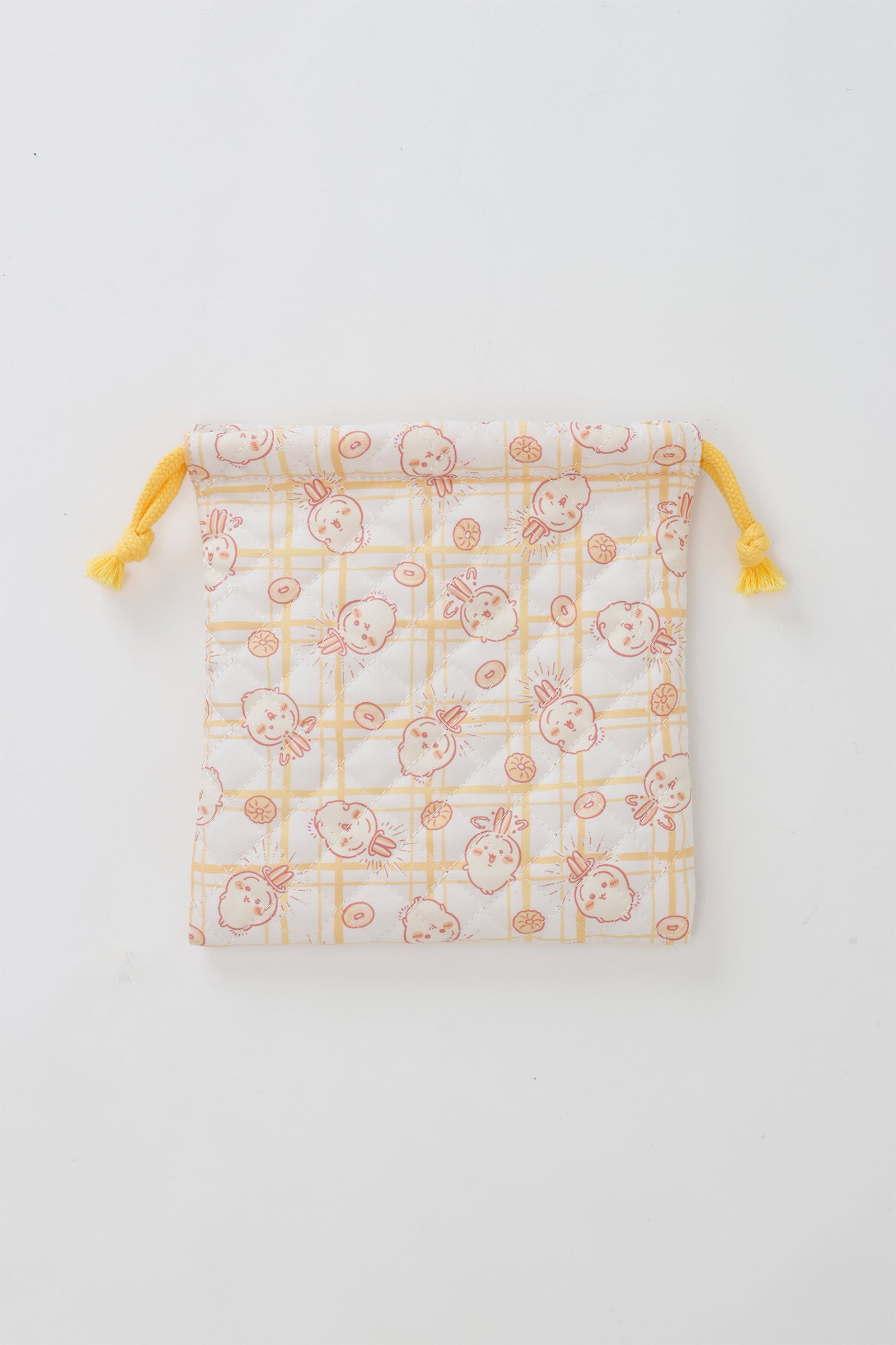 【2BUY10%OFF対象商品】ちいかわ 巾着 ドーナッツ イエロー