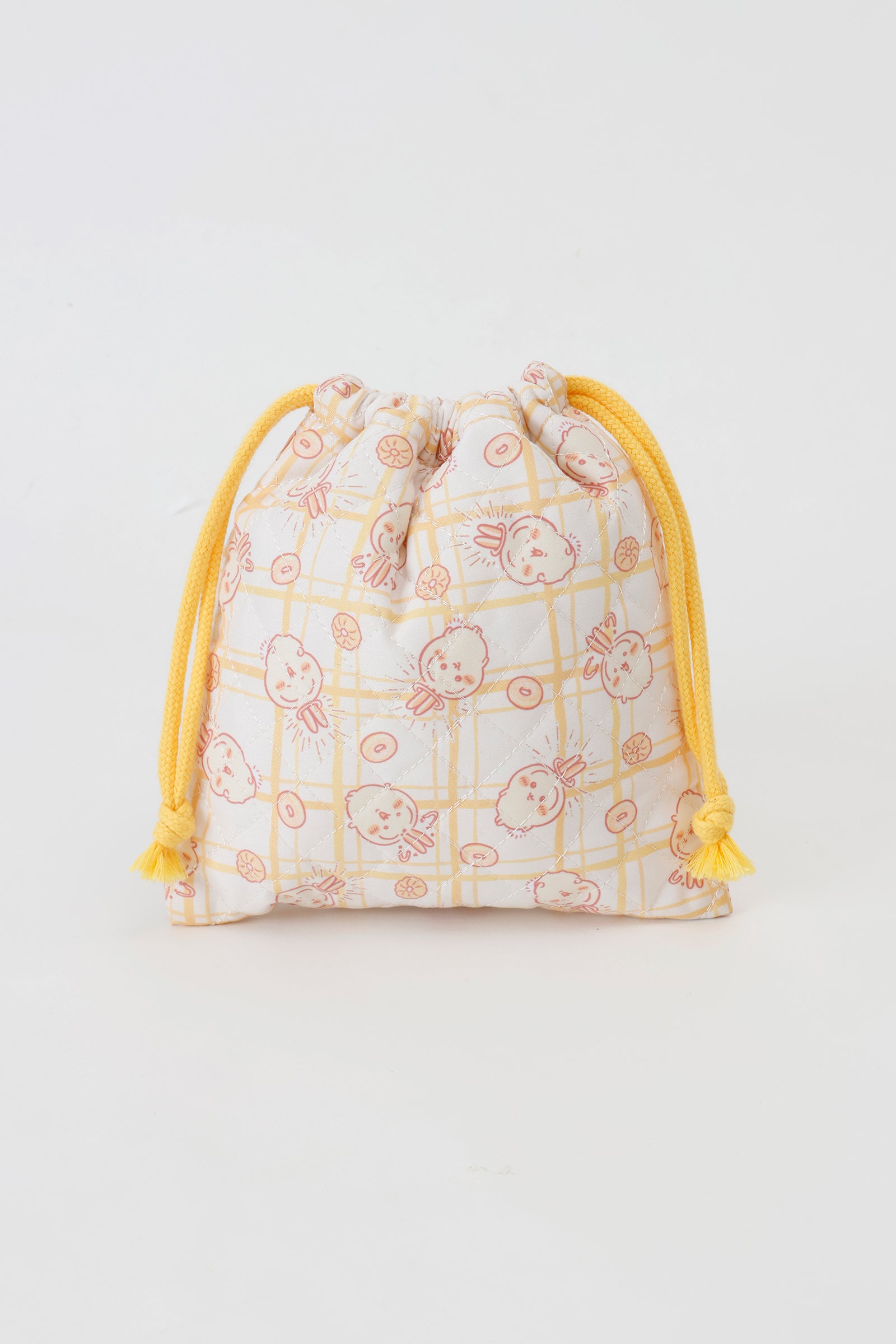【2BUY10%OFF対象商品】ちいかわ 巾着 ドーナッツ イエロー