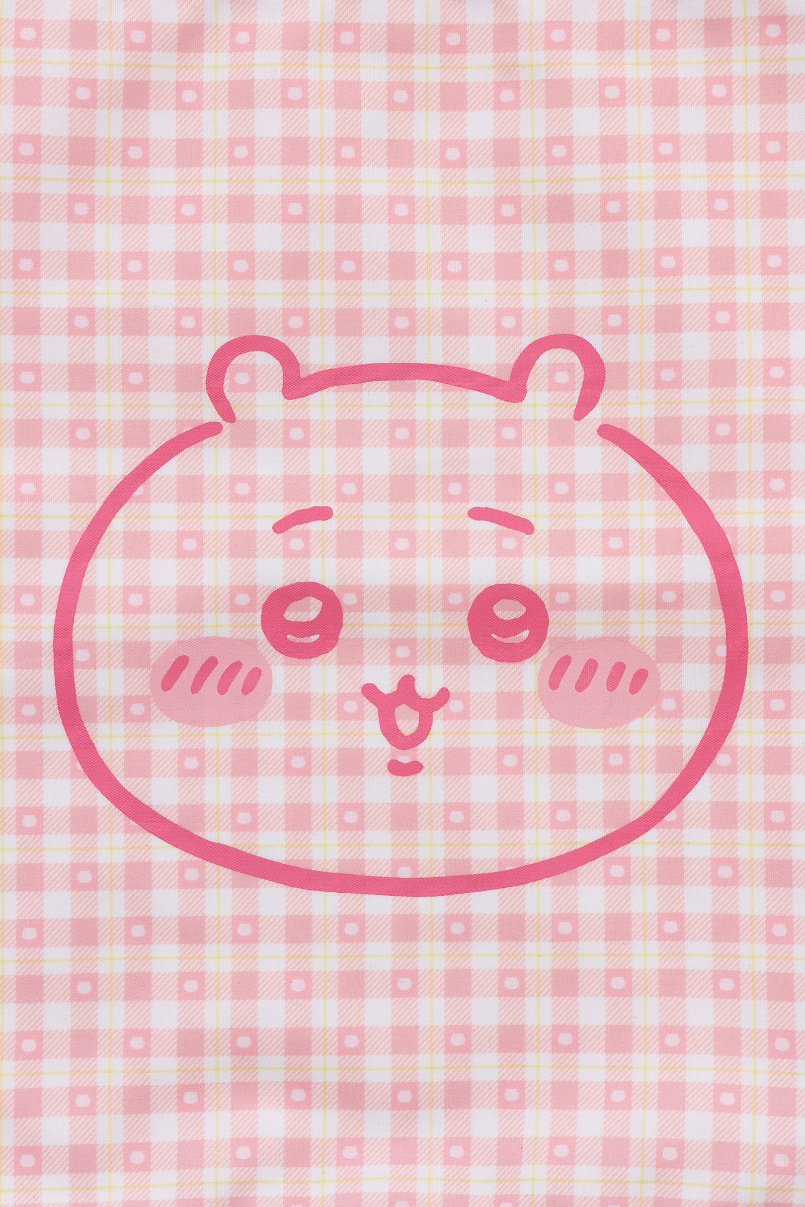 ちいかわ チェックシリーズ トートバッグ(チャーム付き) ちいかわ ピンク