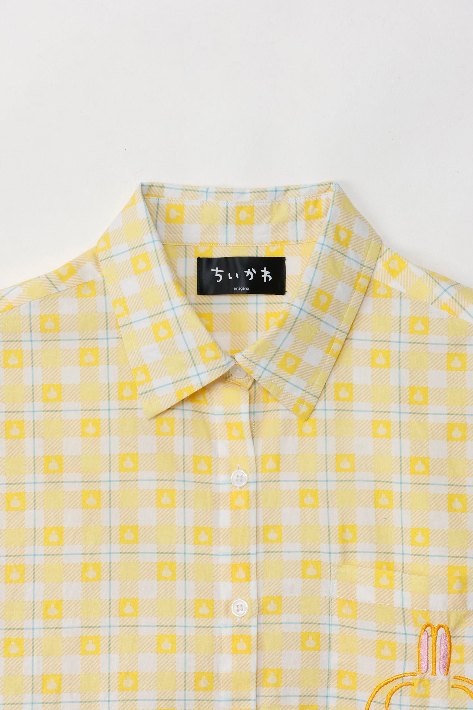 ちいかわ チェックシリーズ シャツ うさぎ イエロー