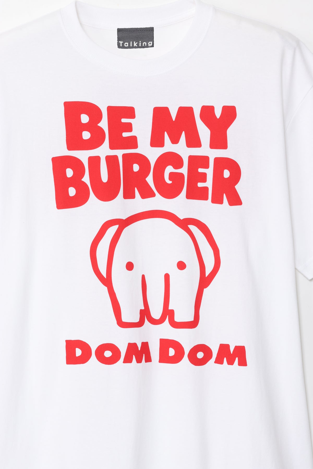 DOMDOM Tシャツ BE MY BURGER ホワイト(赤)