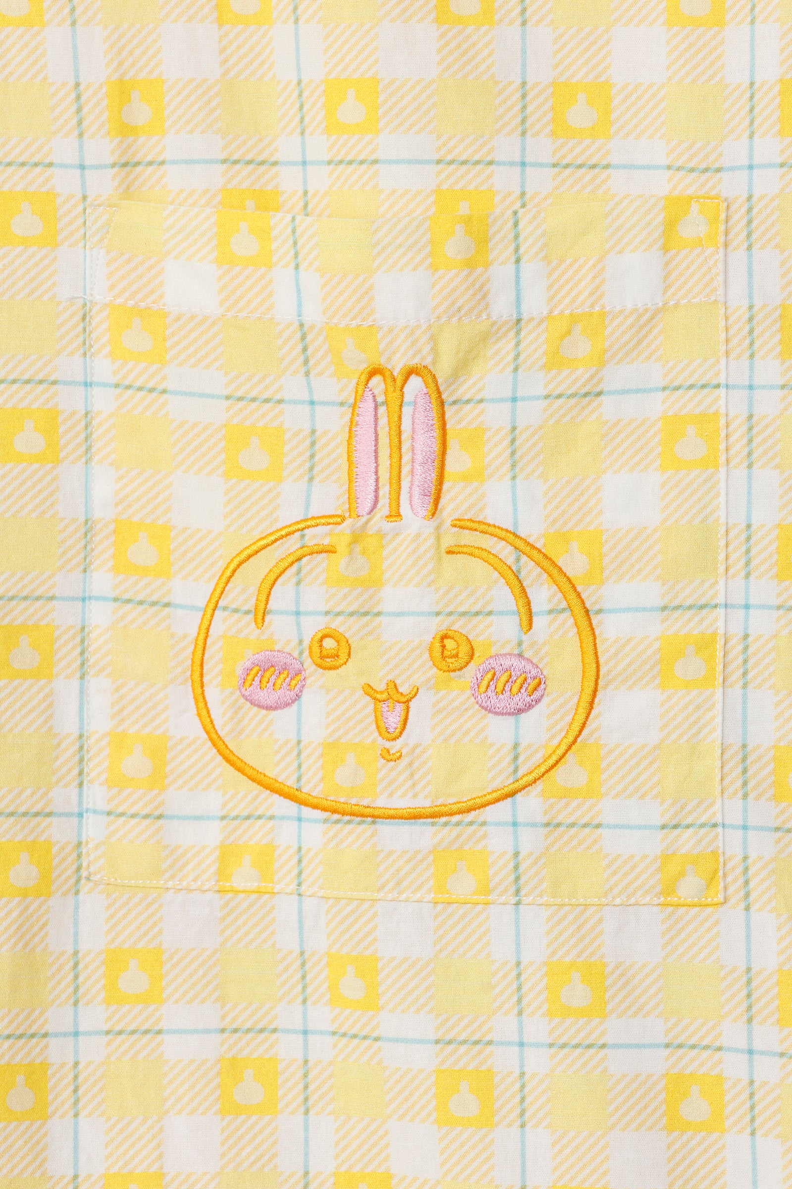 ちいかわ チェックシリーズ シャツ うさぎ イエロー