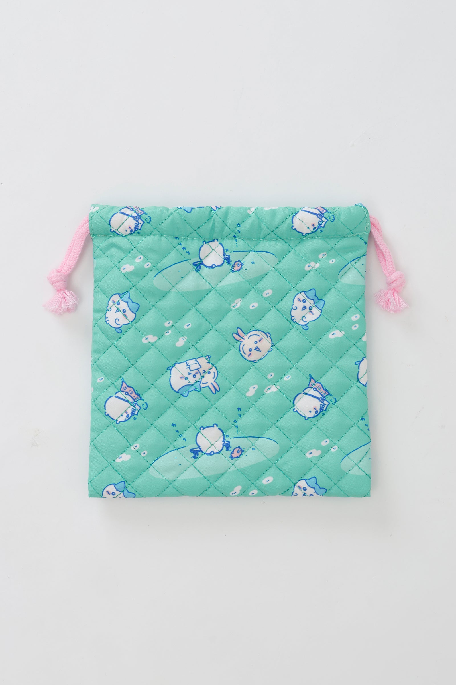 【2BUY10%OFF対象商品】ちいかわ 巾着 試験勉強 グリーン