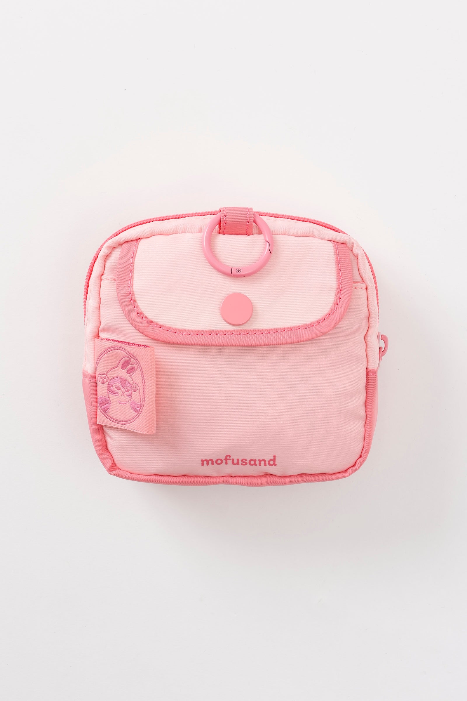 mofusand ぷっくりアップリケポーチ うさにゃん ピンク ONE