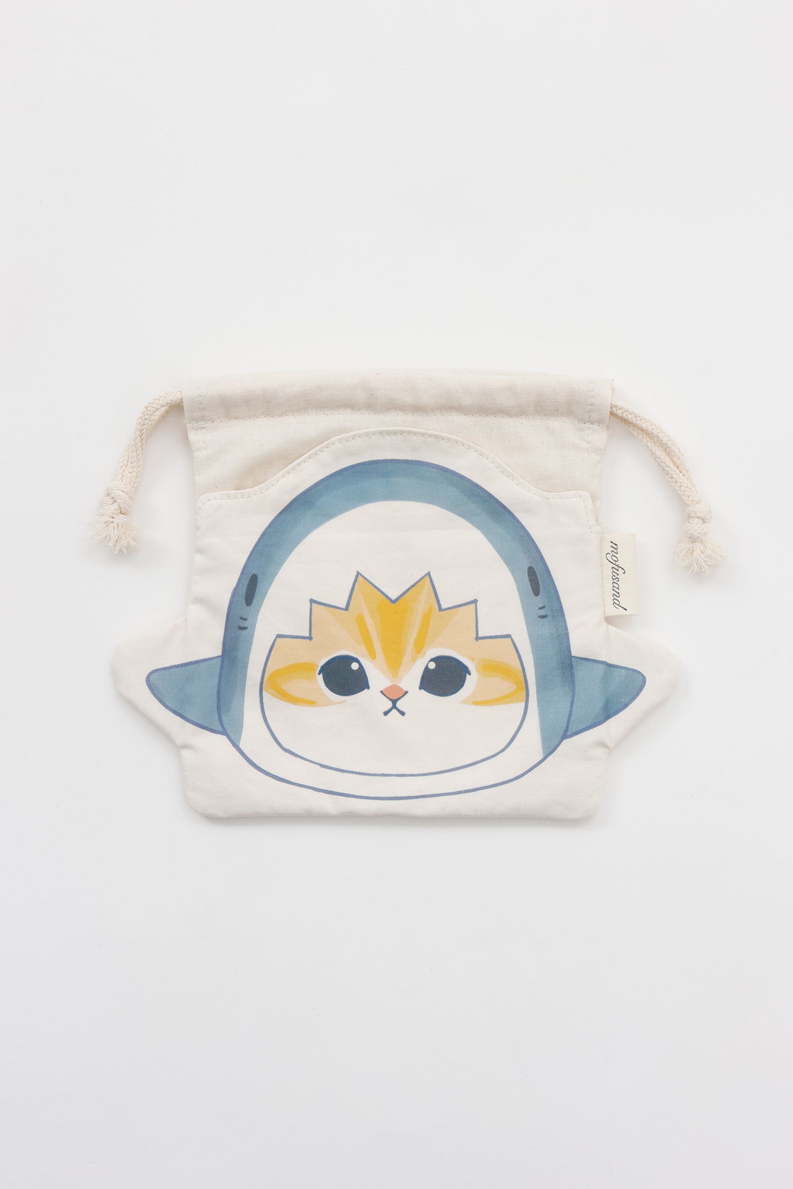 mofusand ダイカット巾着 サメにゃん ナチュラル