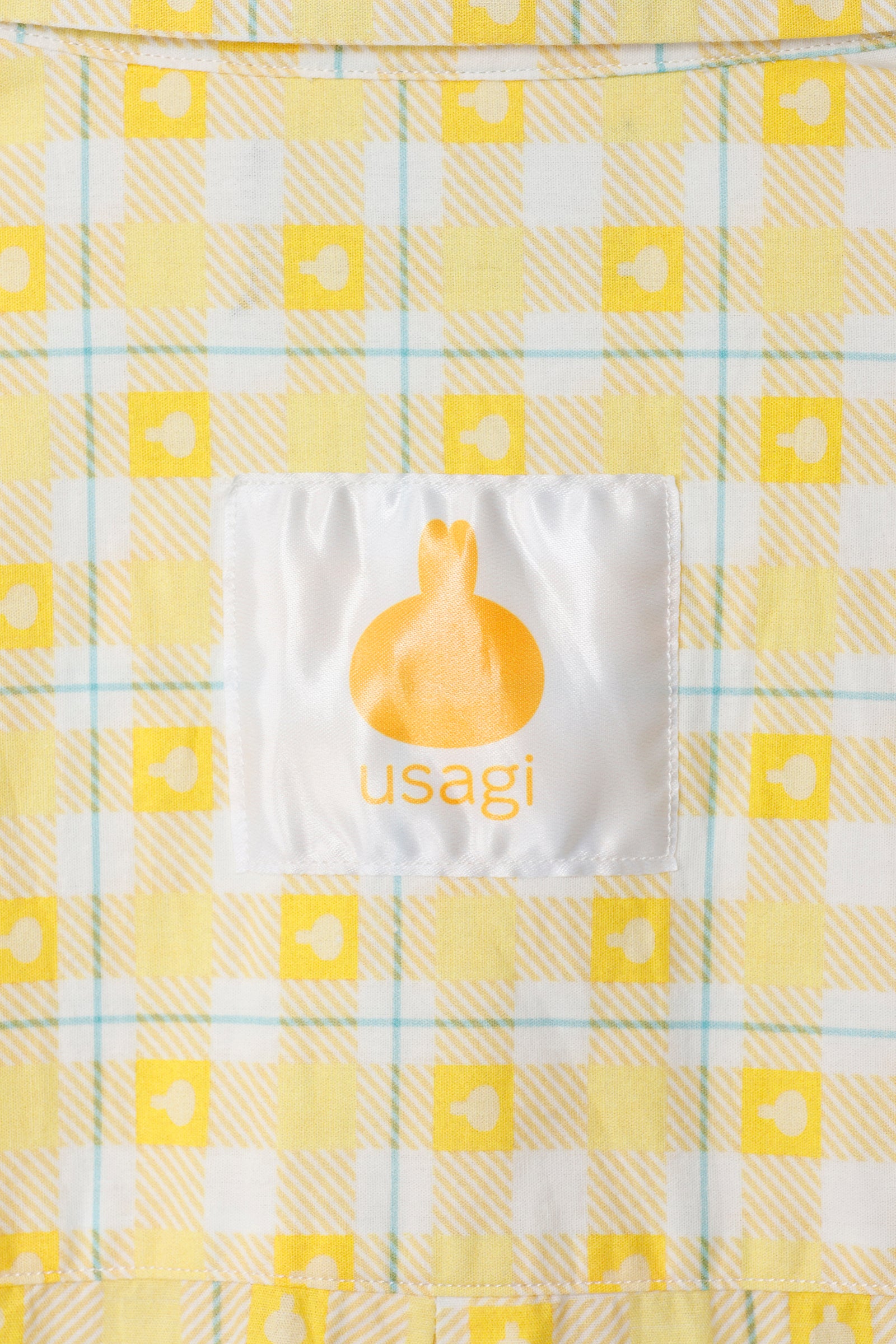 ちいかわ チェックシリーズ シャツ うさぎ イエロー
