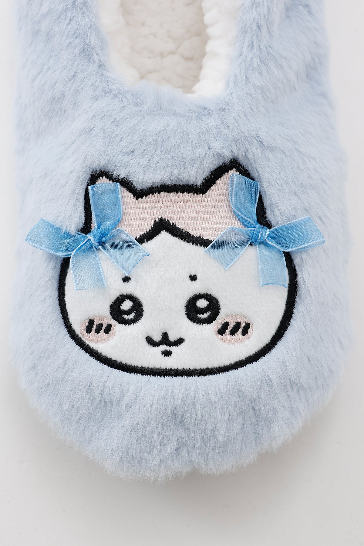 【追加生産予約】ちいかわ ルームシューズ ハチワレリボン サックス