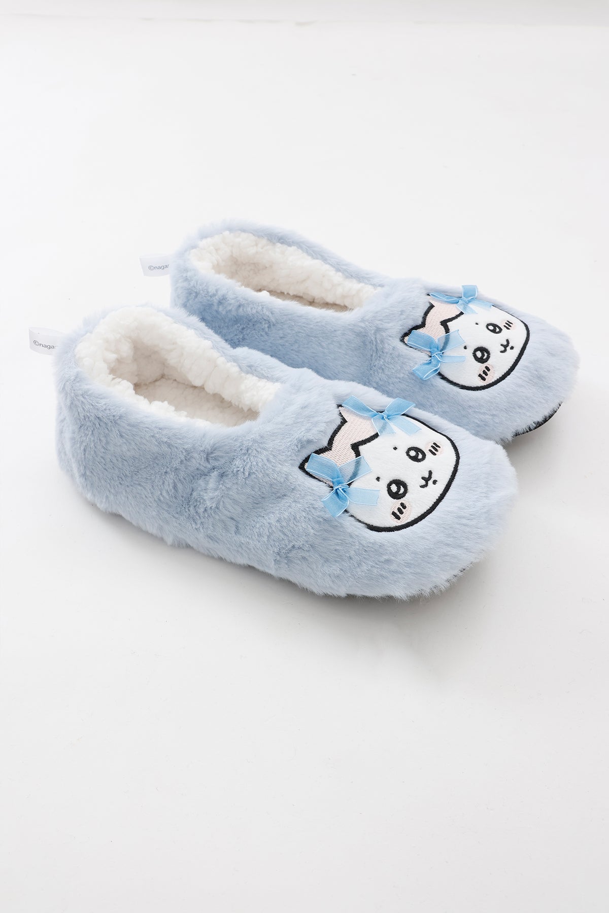 【追加生産予約】ちいかわ ルームシューズ ハチワレリボン サックス