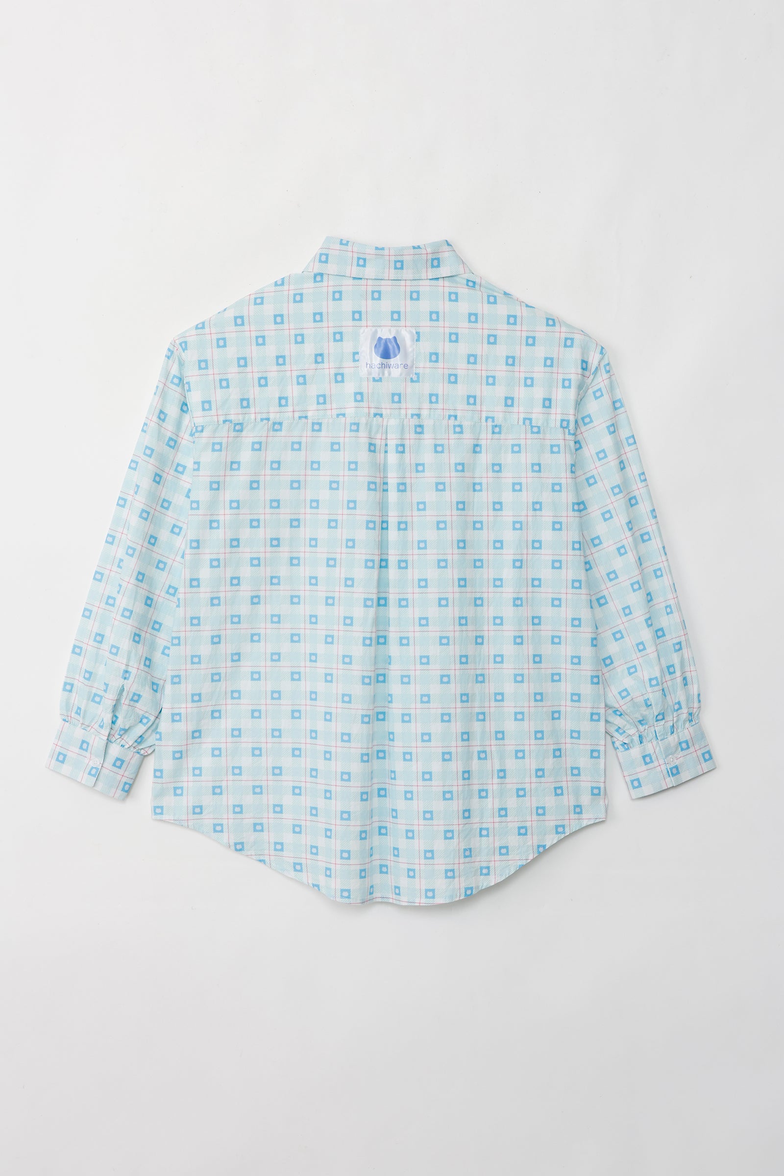 ちいかわ チェックシリーズ シャツ ハチワレ ブルー