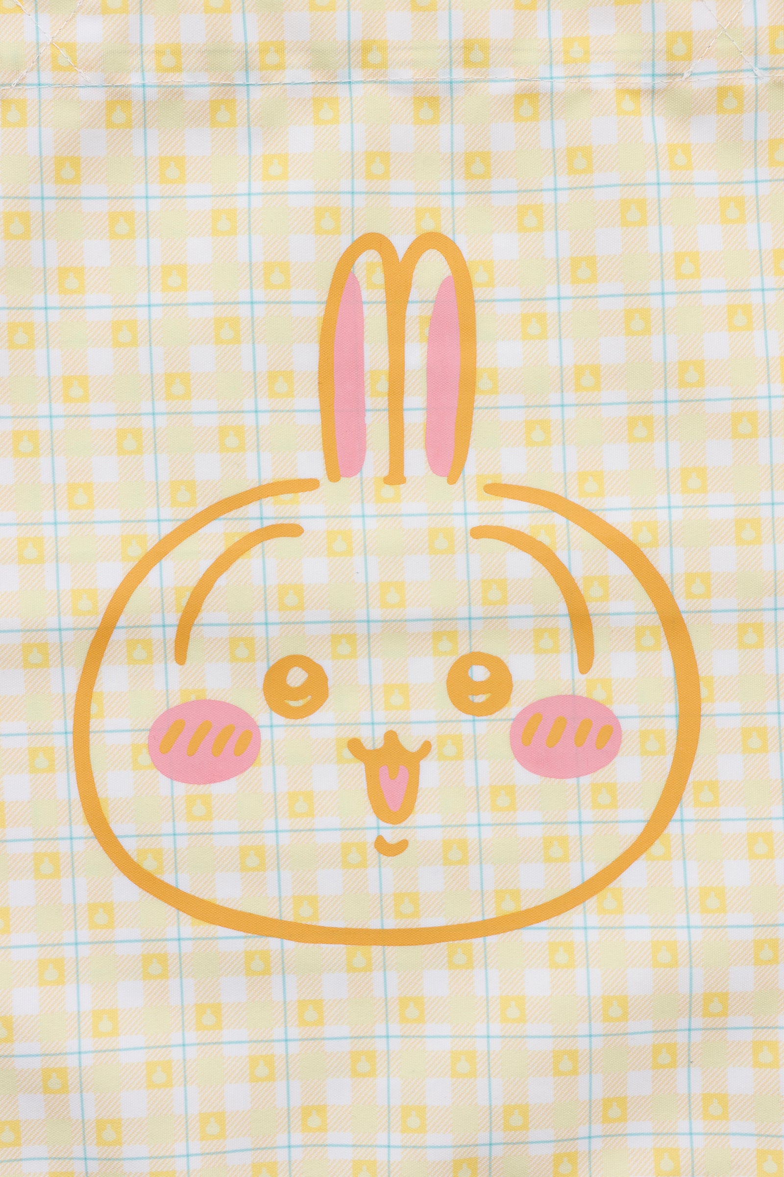 ちいかわ チェックシリーズ トートバッグ(チャーム付き) うさぎ イエロー