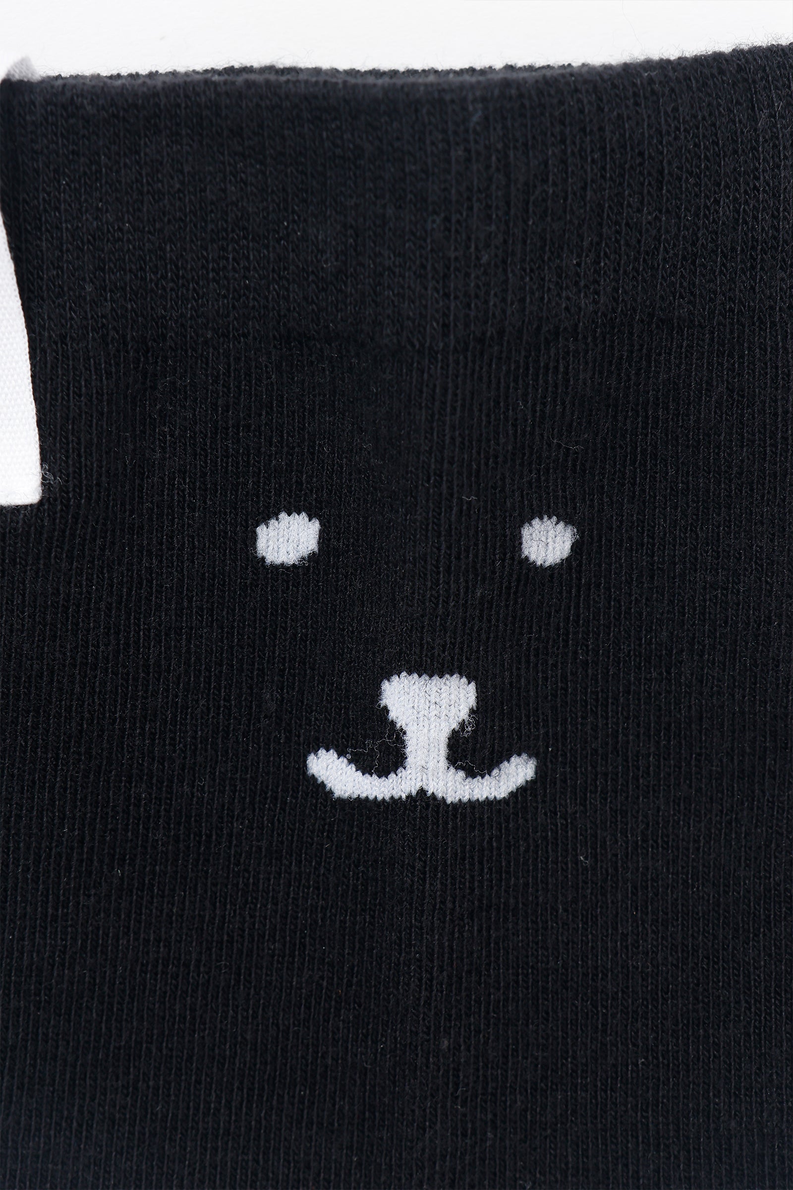 【追加生産予約】ナガノキャラクターズ クルーソックス モノクロなくま ブラック 22-24cm