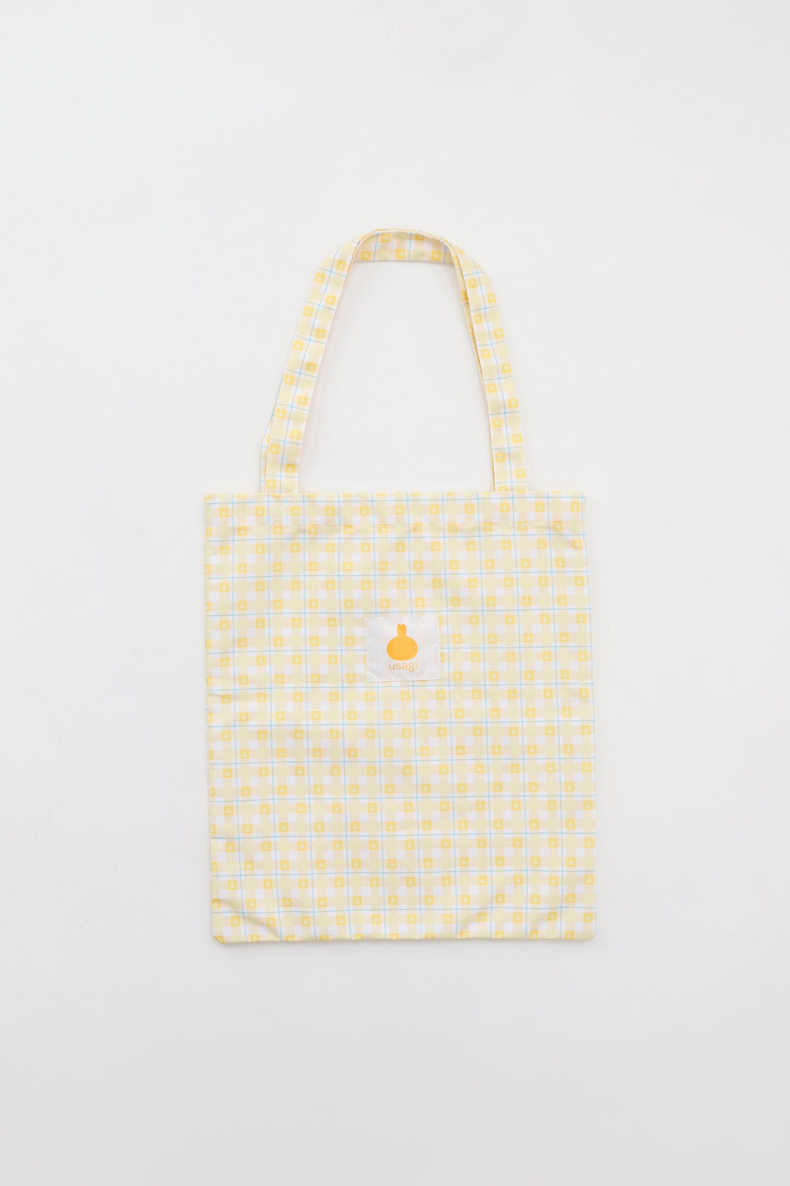 ちいかわ チェックシリーズ トートバッグ(チャーム付き) うさぎ イエロー