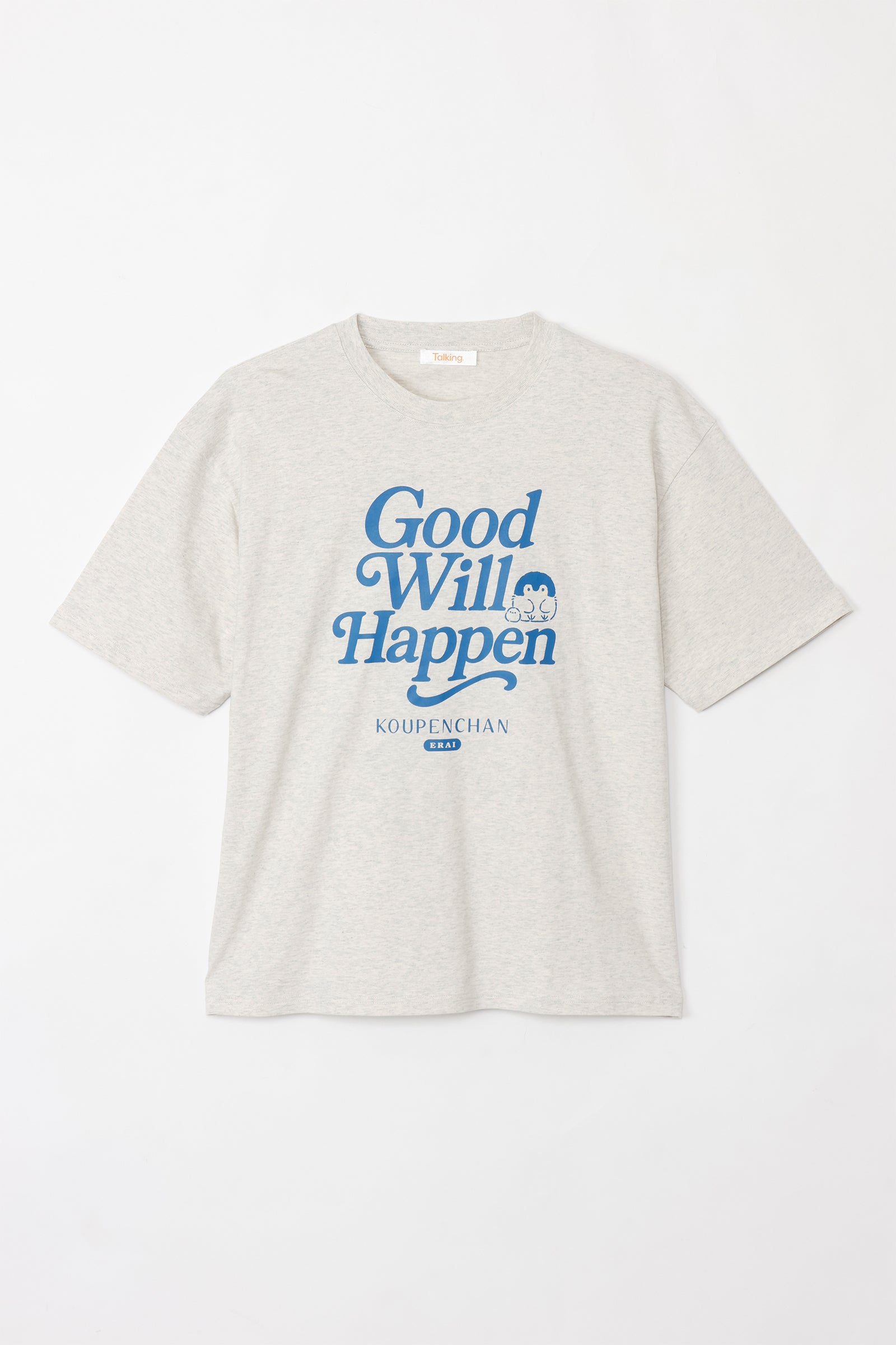 【2BUY10%OFF対象商品】コウペンちゃん ビッグシルエットTシャツ Good Will Happen シロ杢