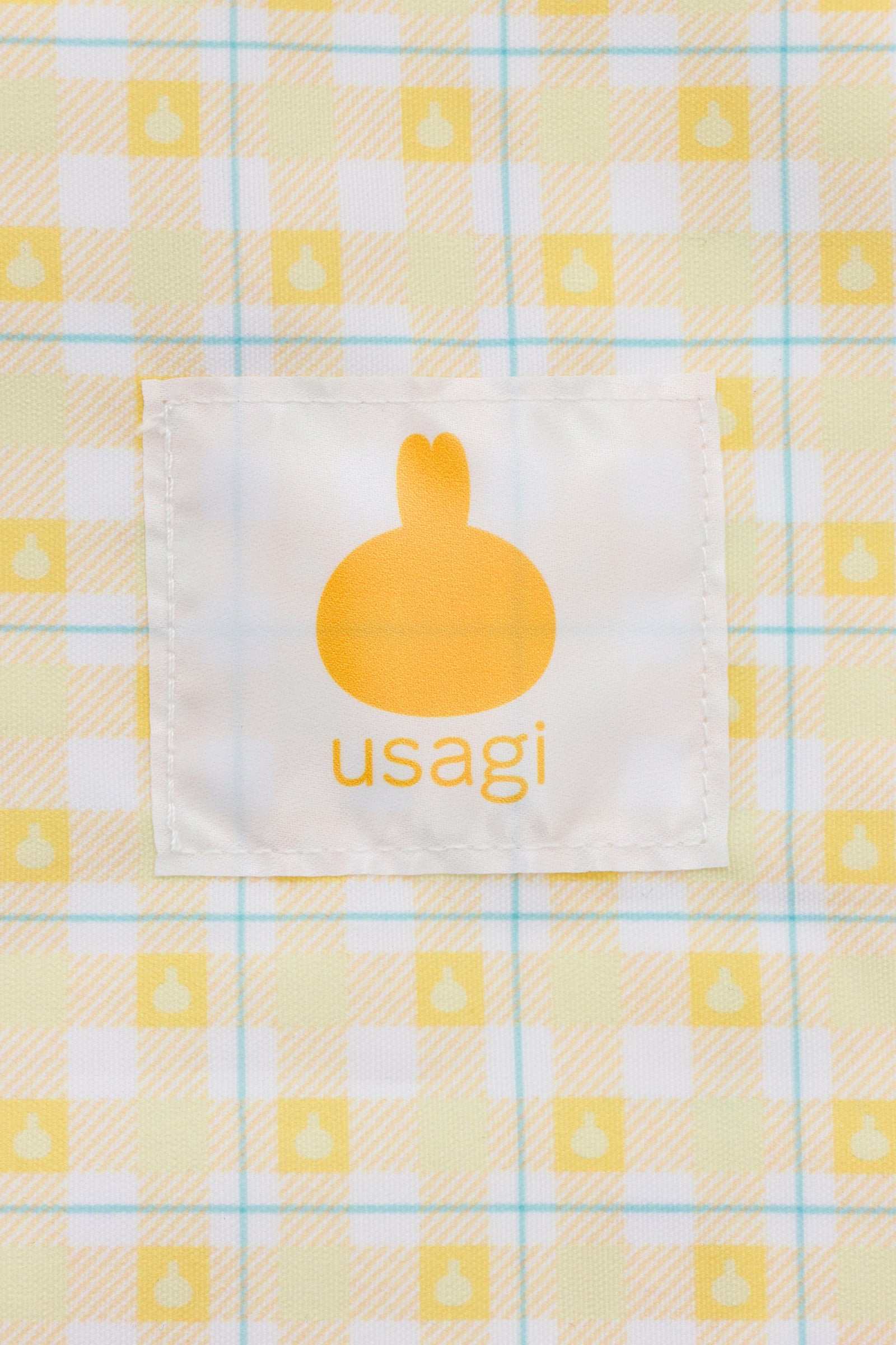 ちいかわ チェックシリーズ トートバッグ(チャーム付き) うさぎ イエロー