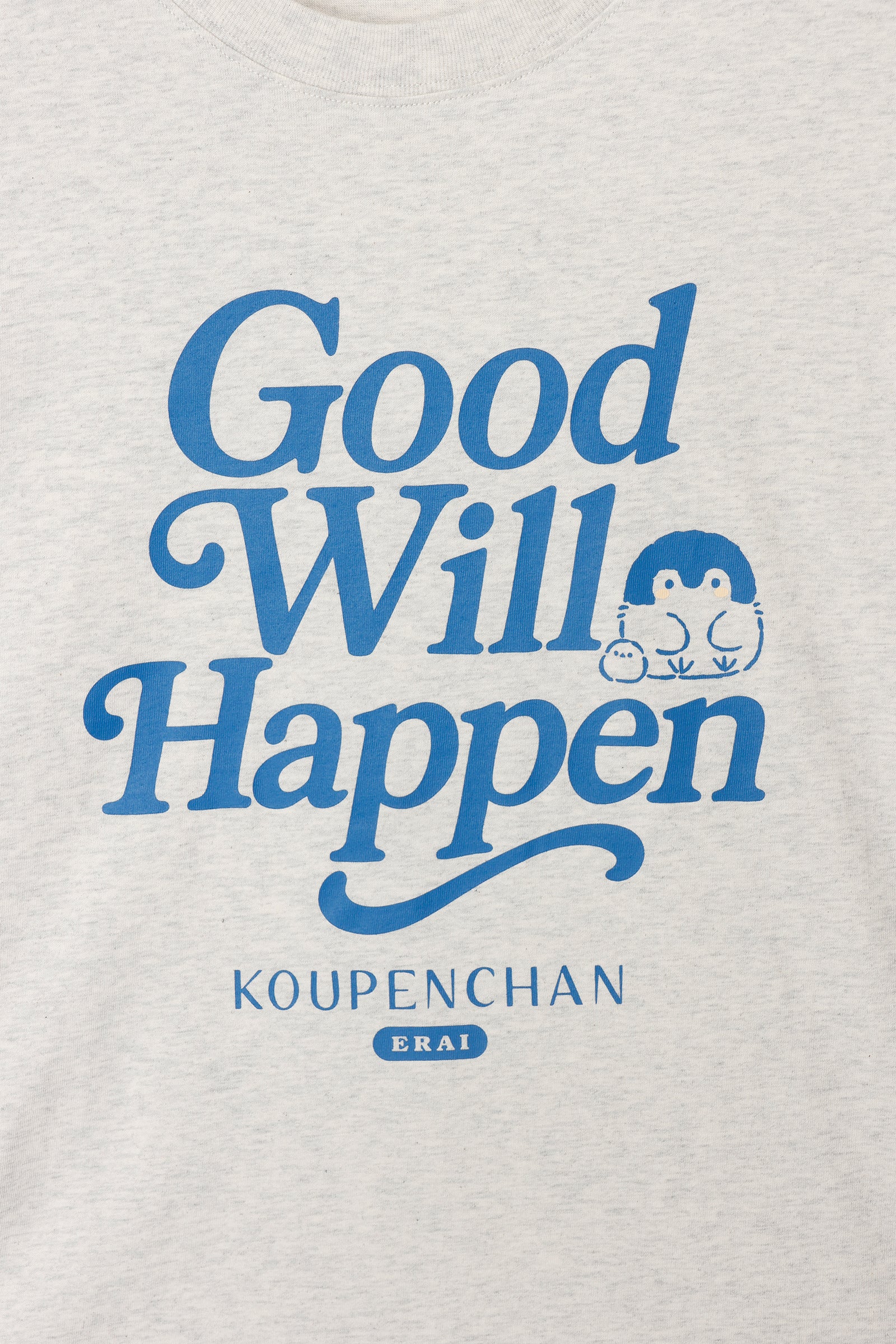 【2BUY10%OFF対象商品】コウペンちゃん ビッグシルエットTシャツ Good Will Happen シロ杢