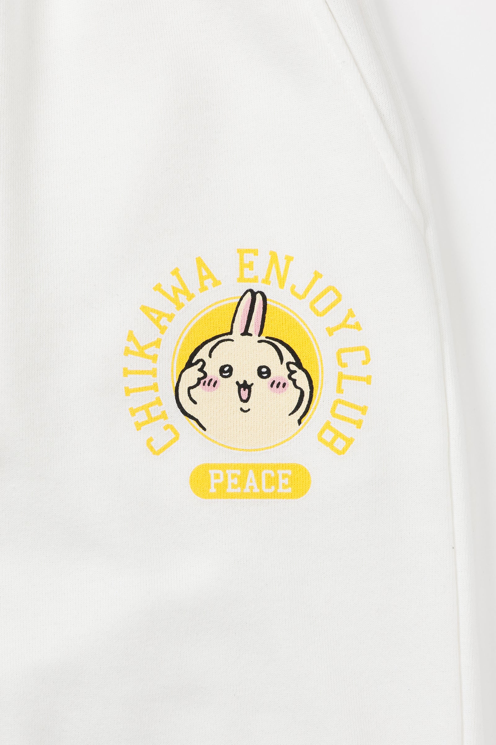 【2BUY10%OFF対象商品】ちいかわ スウェットパンツ ピース うさぎ ホワイト