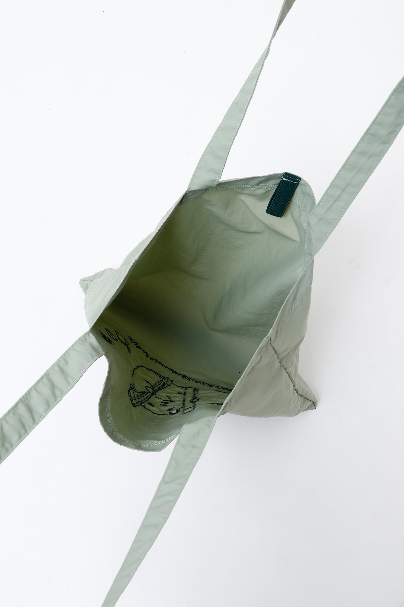 助六の日常 刺繍トートバッグ 文具 グリーン