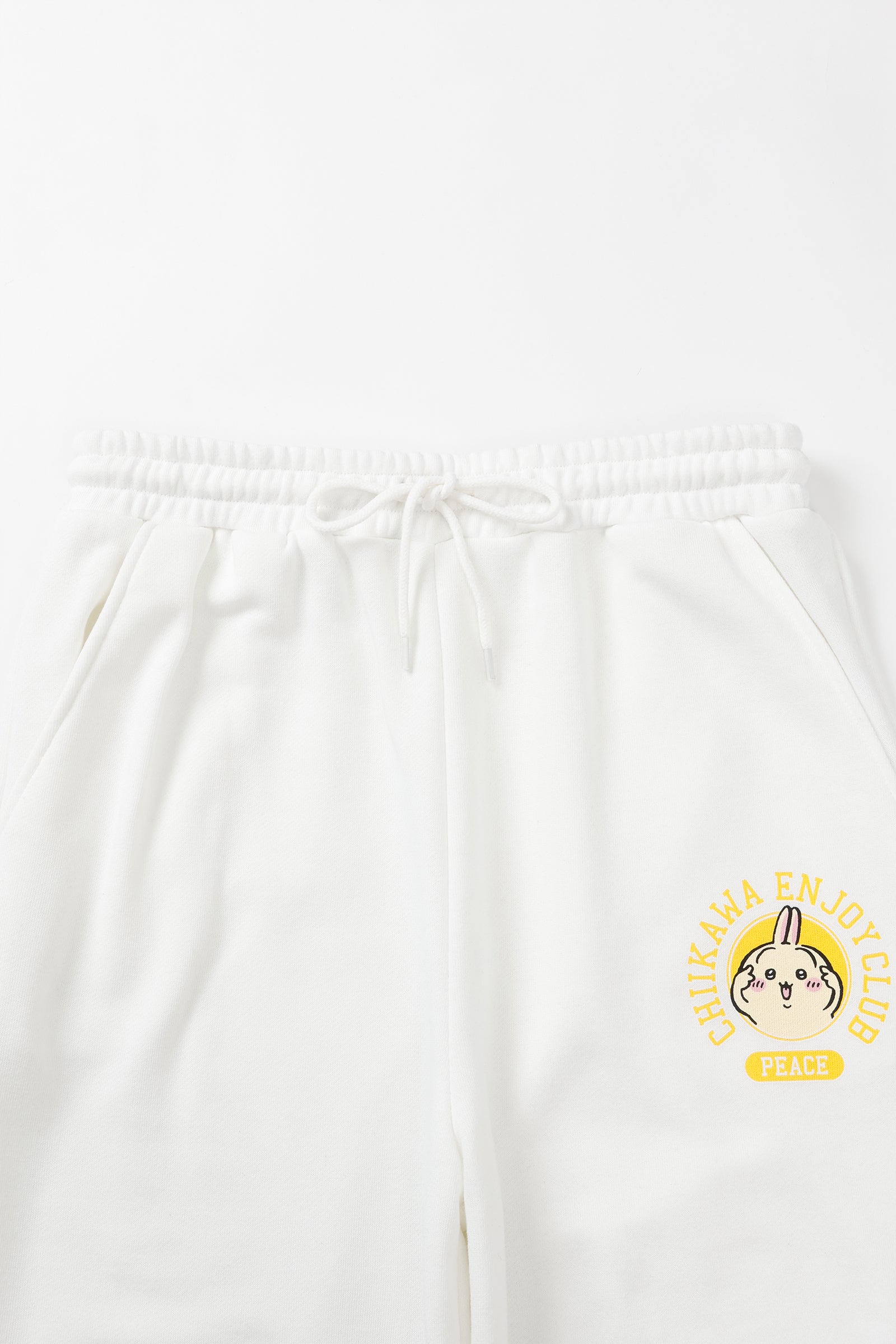 【2BUY10%OFF対象商品】ちいかわ スウェットパンツ ピース うさぎ ホワイト