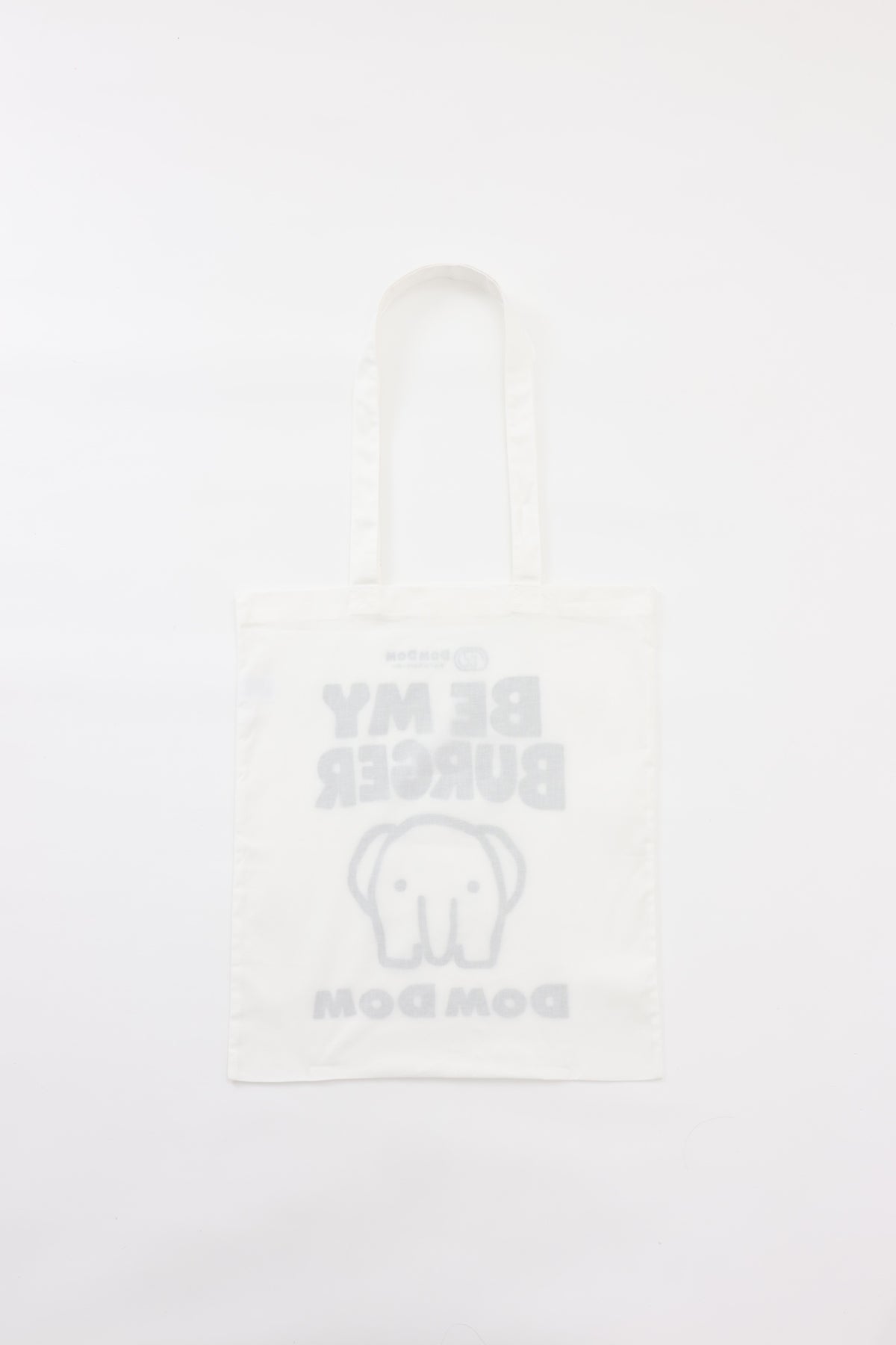 DOMDOM トートバッグ BE MY BURGER ホワイト(黒) FREE