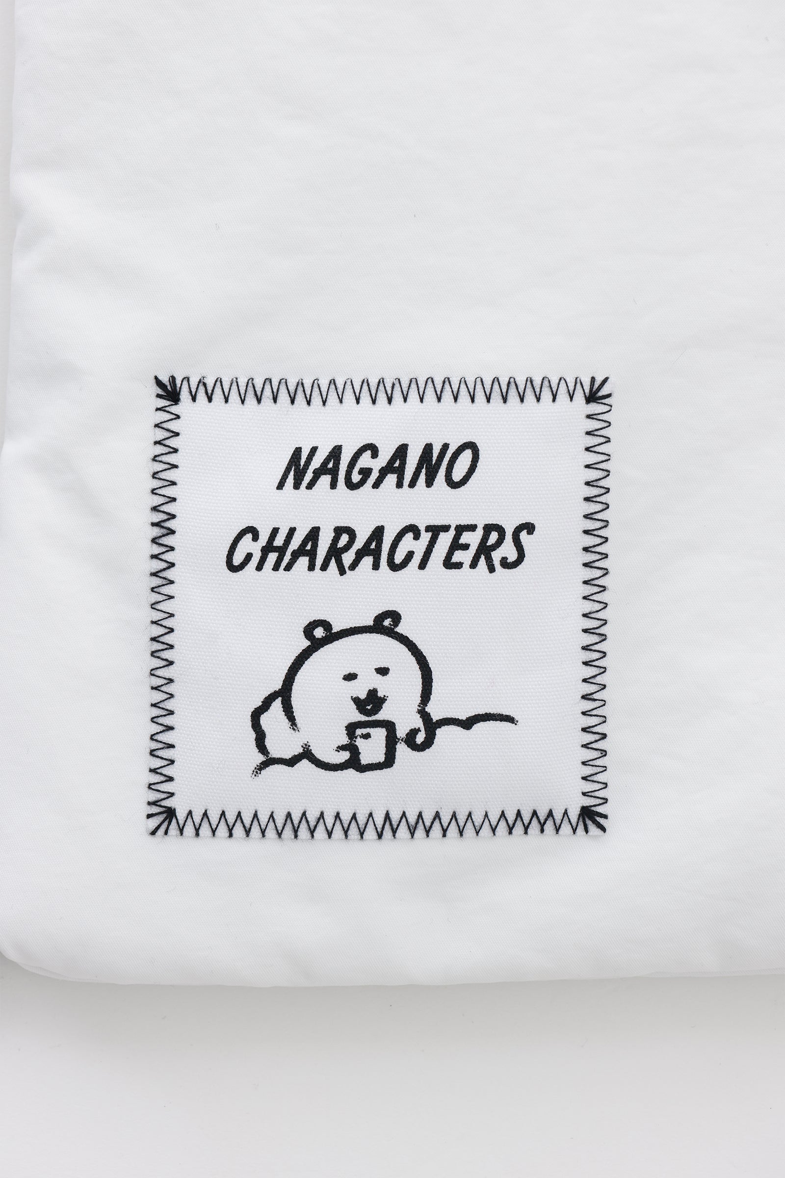 【追加生産予約】ナガノキャラクターズ ナップサック モノクロなくま ホワイト ONE