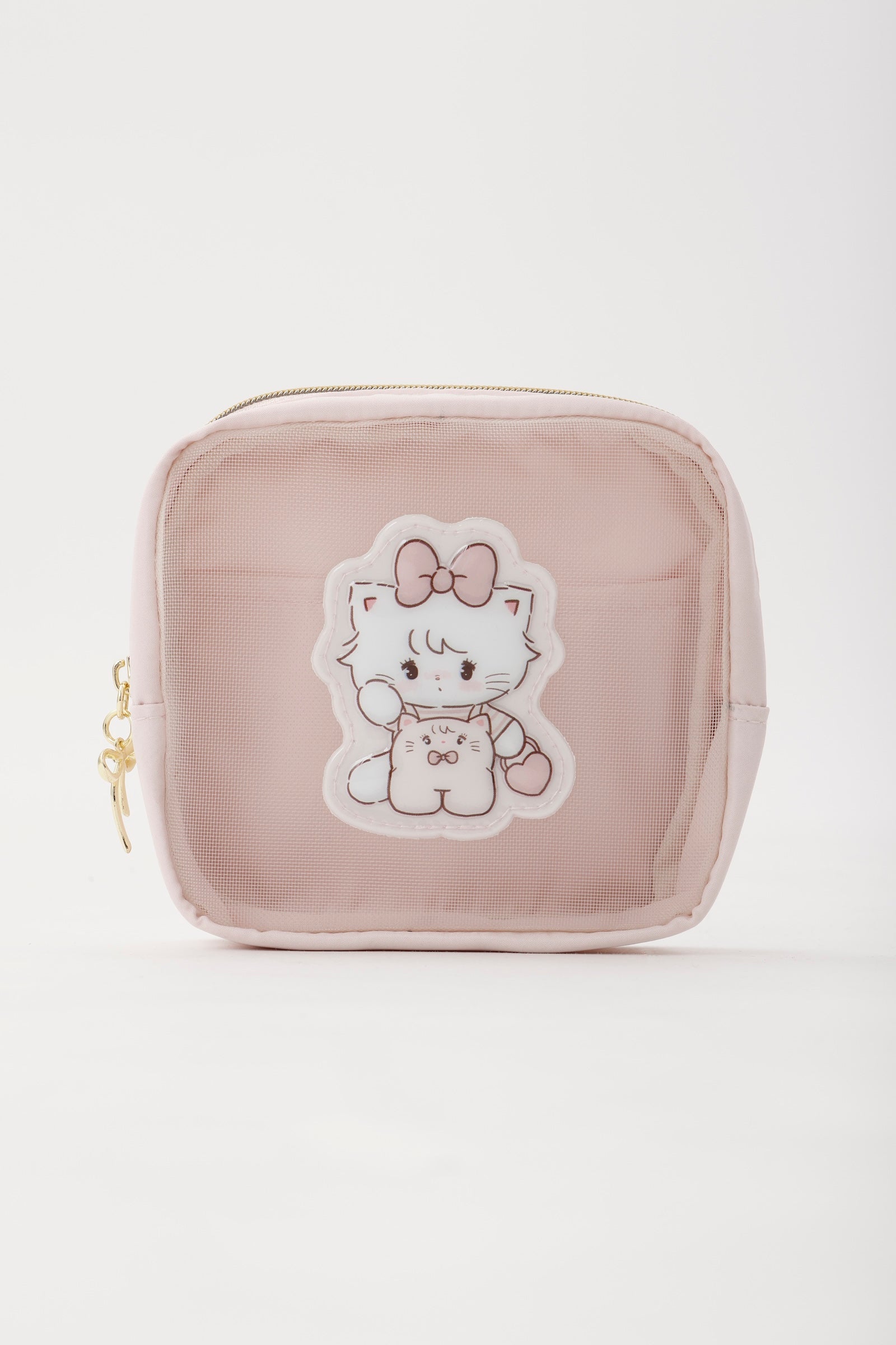 Lil ala mode ぷっくりアップリケポーチ MOUSSE コーラルピンク ONE