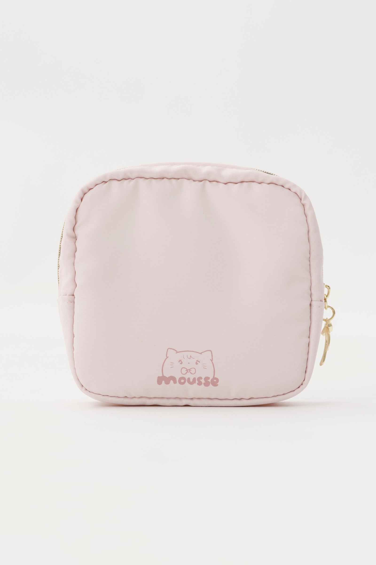 Lil ala mode ぷっくりアップリケポーチ MOUSSE コーラルピンク ONE