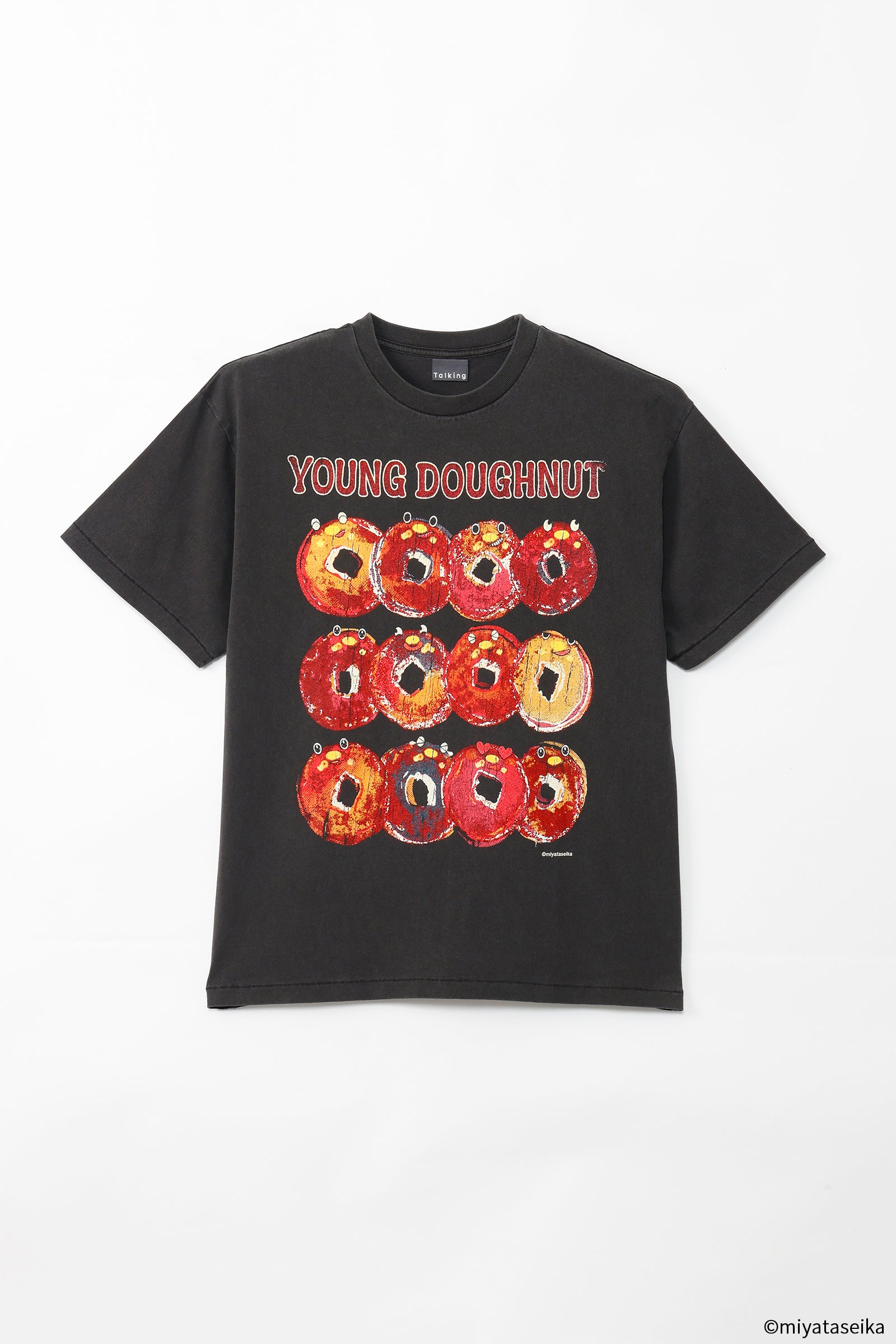 【7月中旬以降お届け】ヤングドーナツ Tシャツ 駄菓子ロック ブラック