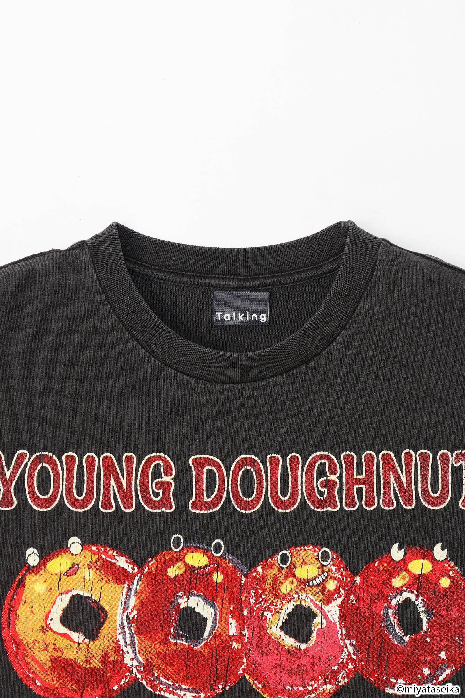 【7月中旬以降お届け】ヤングドーナツ Tシャツ 駄菓子ロック ブラック