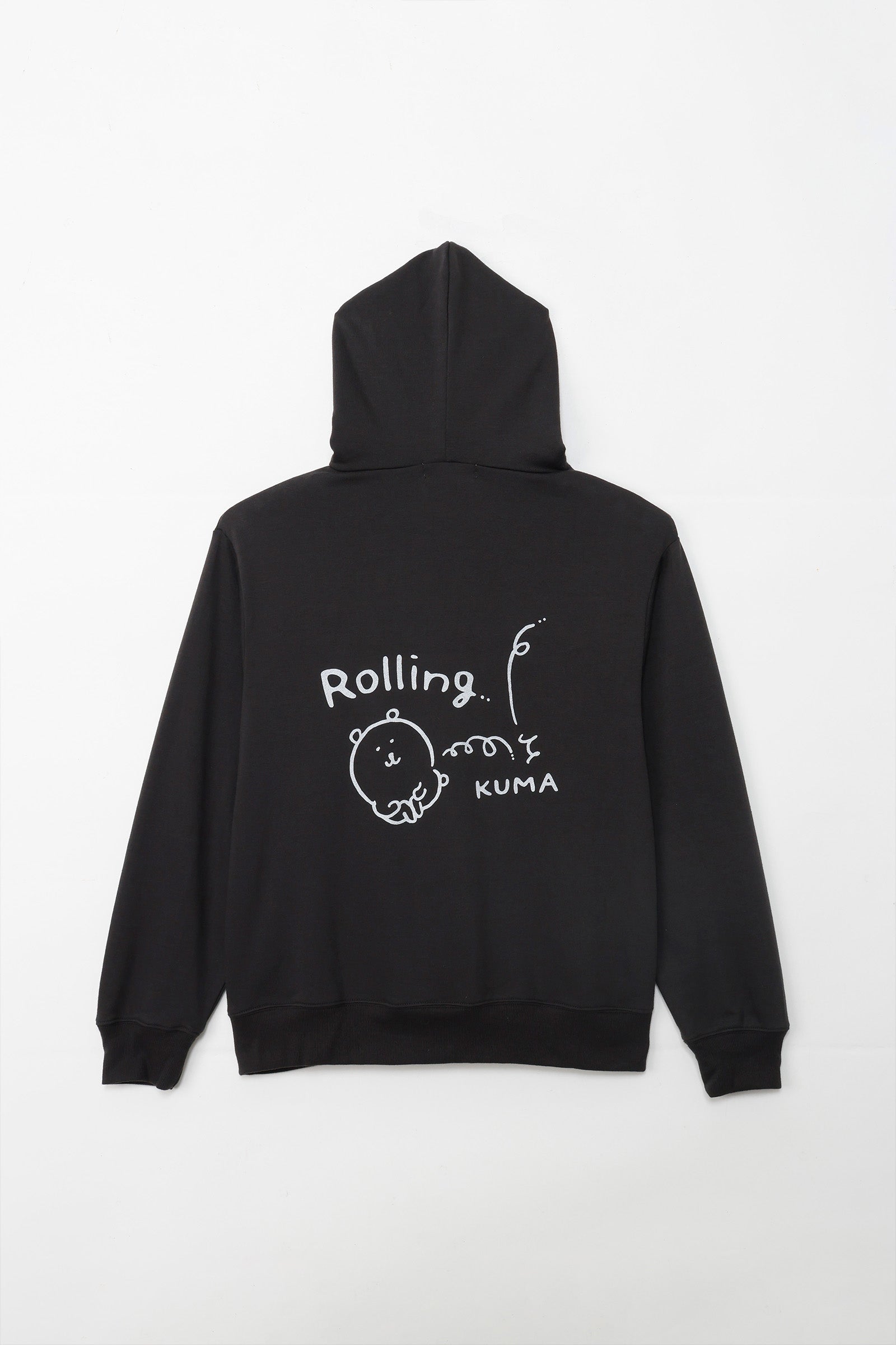 【2BUY10%OFF対象商品】ナガノキャラクターズ ZIPパーカー ローリングくま スミ