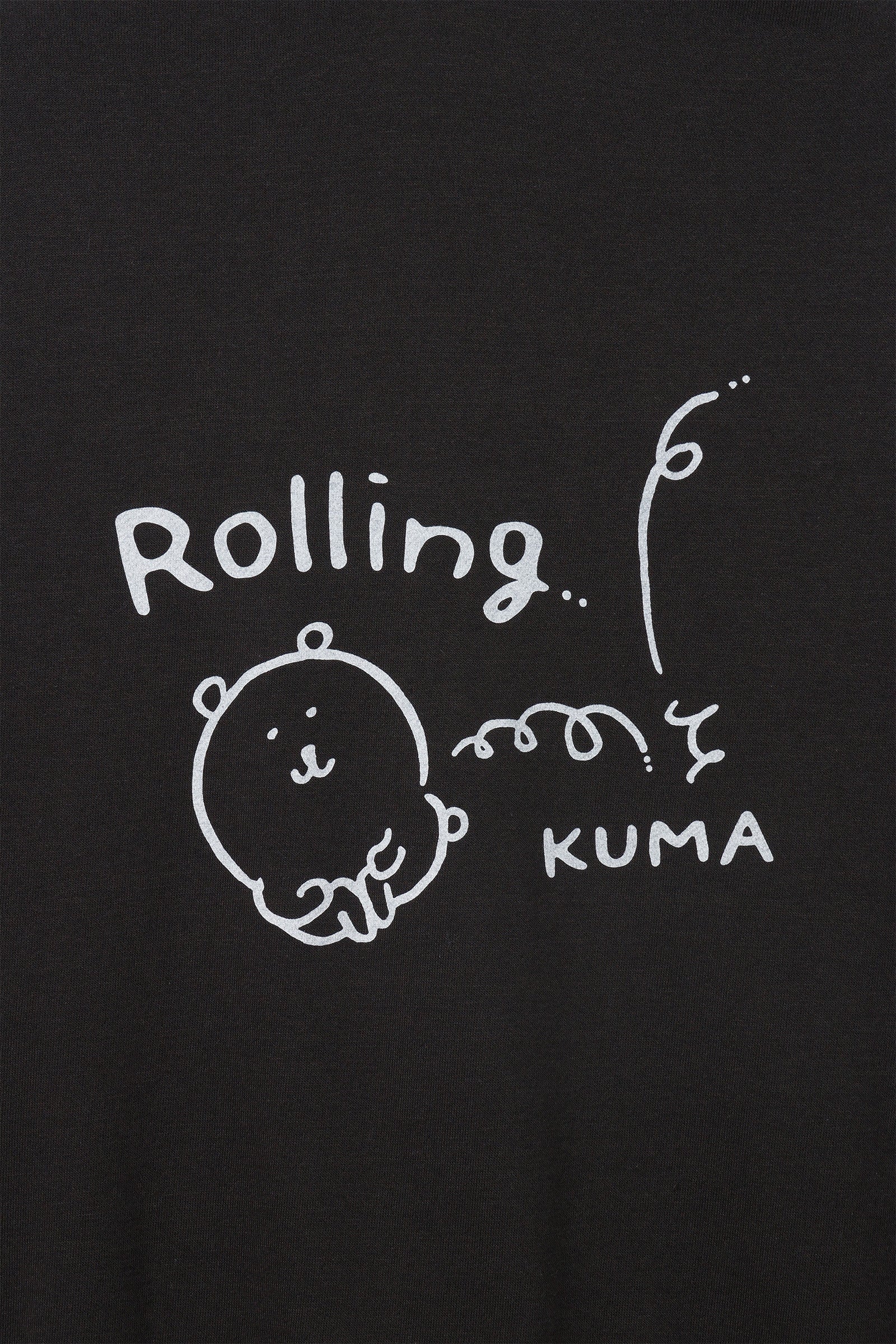 【2BUY10%OFF対象商品】ナガノキャラクターズ ZIPパーカー ローリングくま スミ