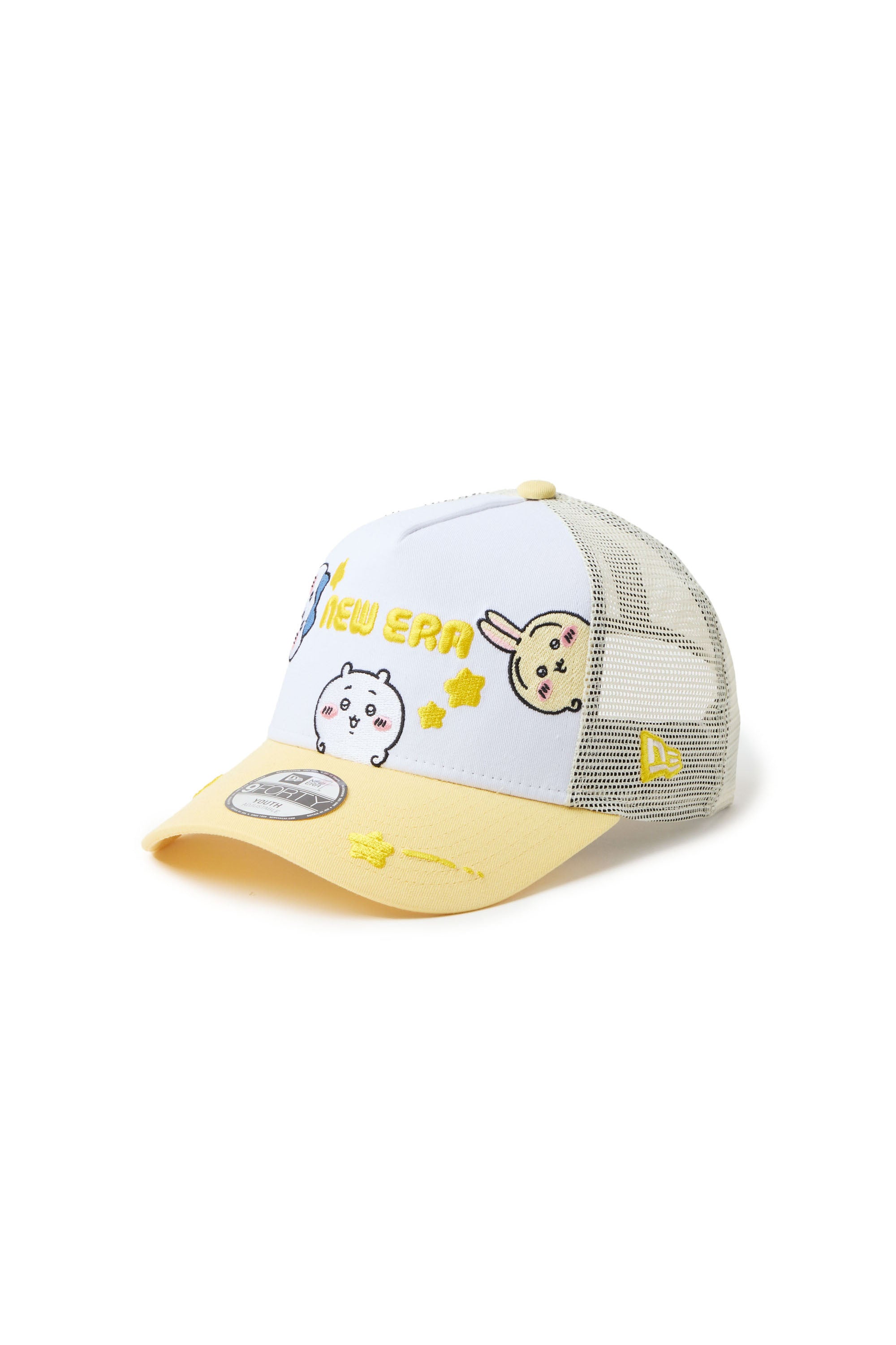 キッズ Youth 9FORTY A-Frame トラッカー ちいかわ / ちいかわ・ハチワレ・うさぎ ホワイト/ソフトイエロー