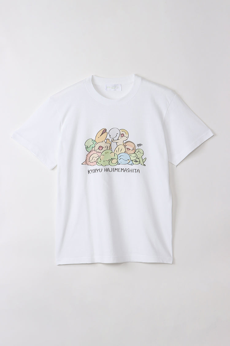 恐竜はじめました Tシャツ 恐竜フレンズ ホワイト