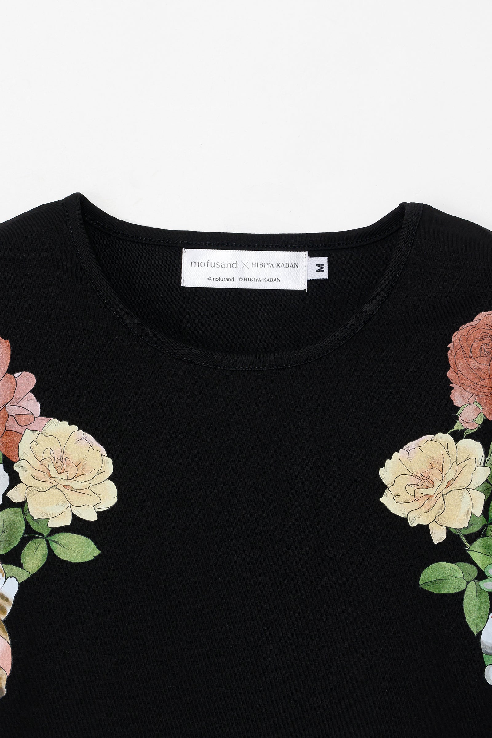 【2BUY10%OFF対象商品】mofusand×日比谷花壇 Tシャツ レイフローラ ブラック