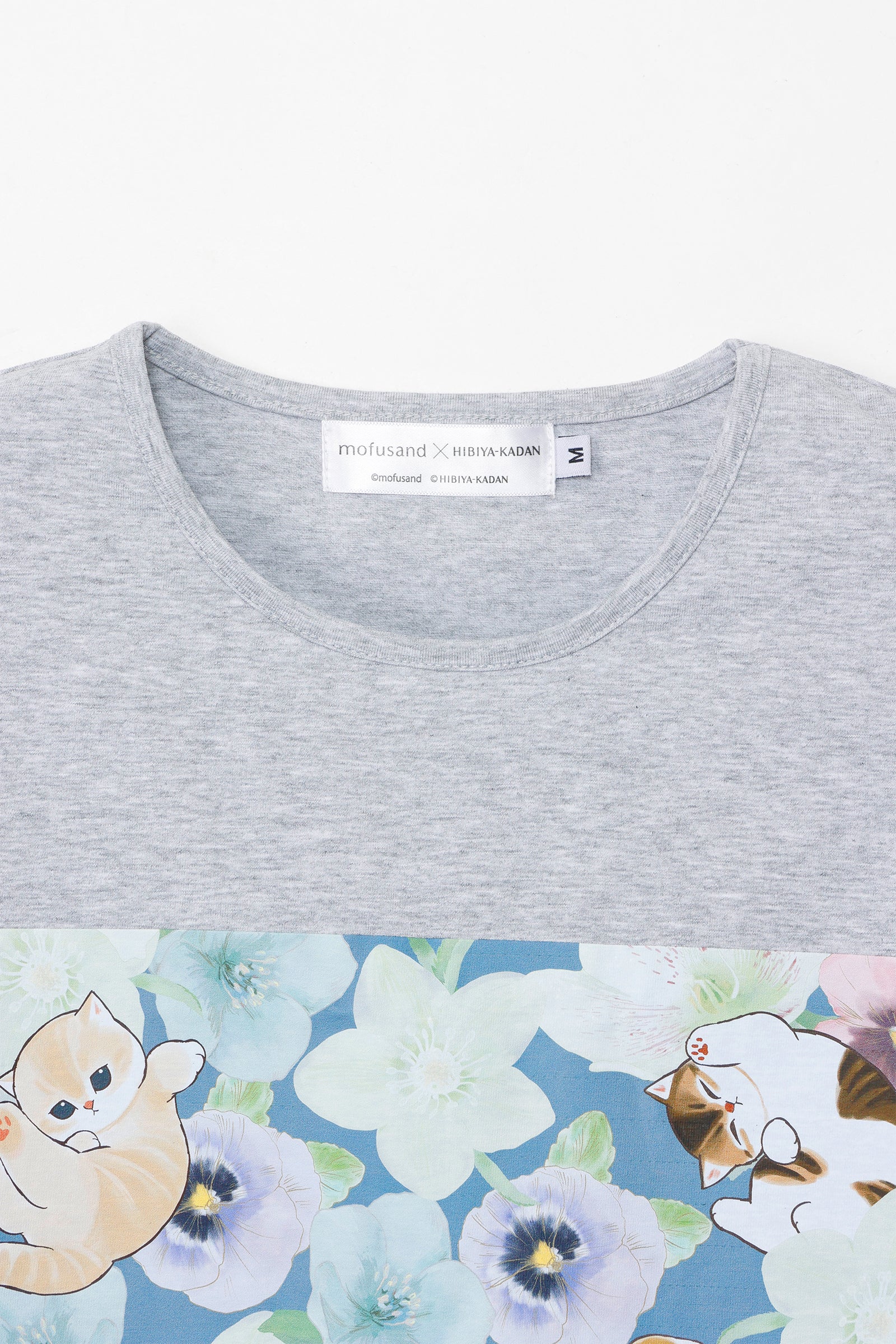 【2BUY10%OFF対象商品】mofusand×日比谷花壇 Tシャツ ウィンターオリジン グレー