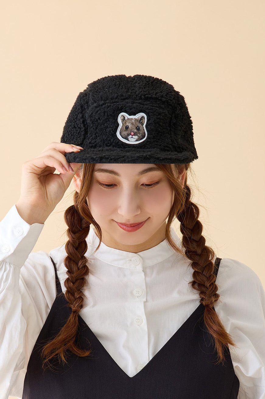 助六の日常 もこもこCAP くろがね ブラック