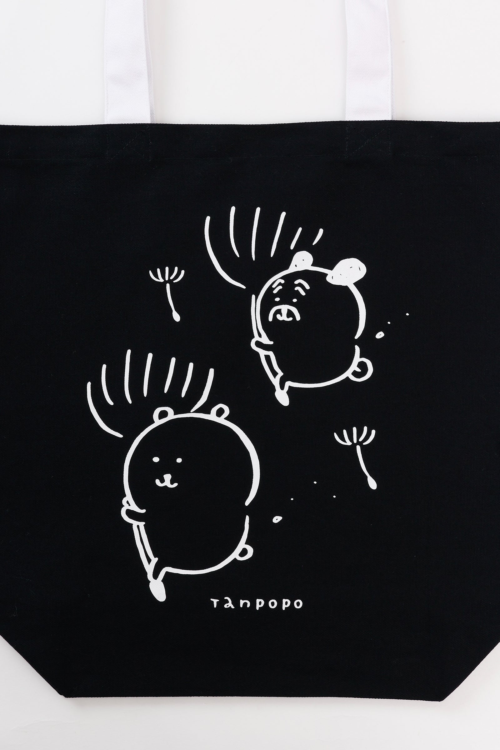 ナガノキャラクターズ トートバッグ たんぽぽ ブラック×ホワイト