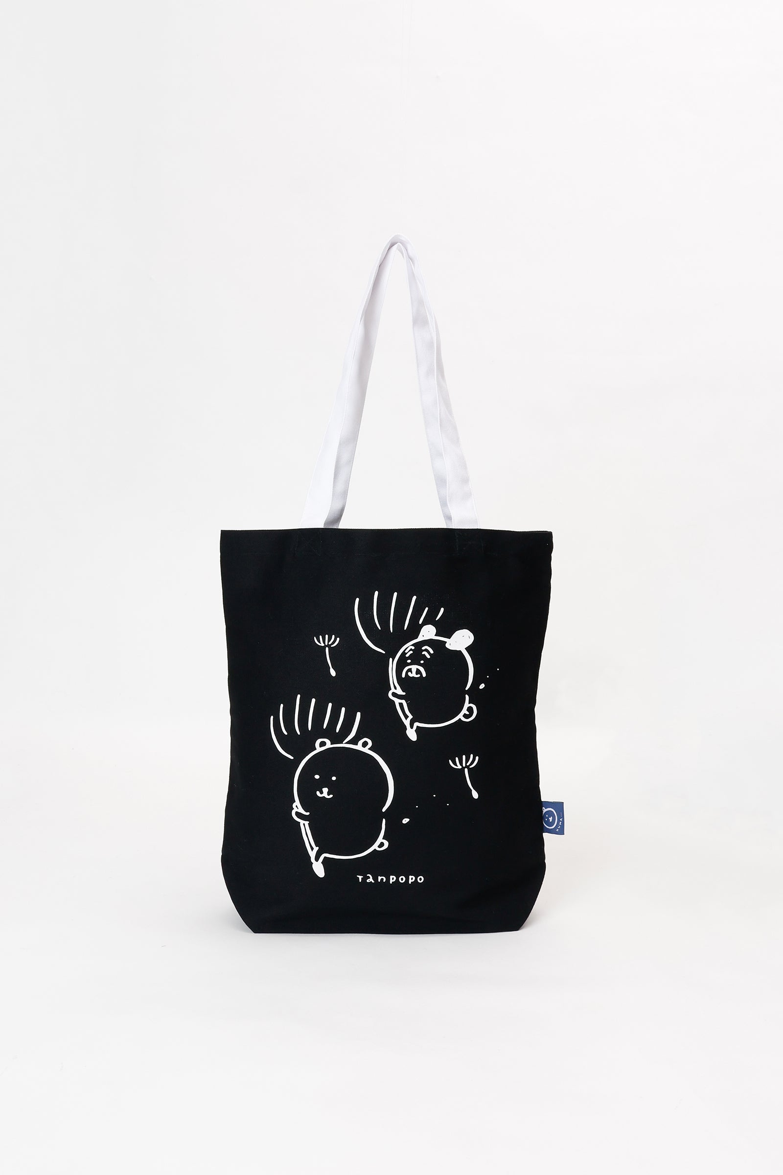 ナガノキャラクターズ トートバッグ たんぽぽ ブラック×ホワイト