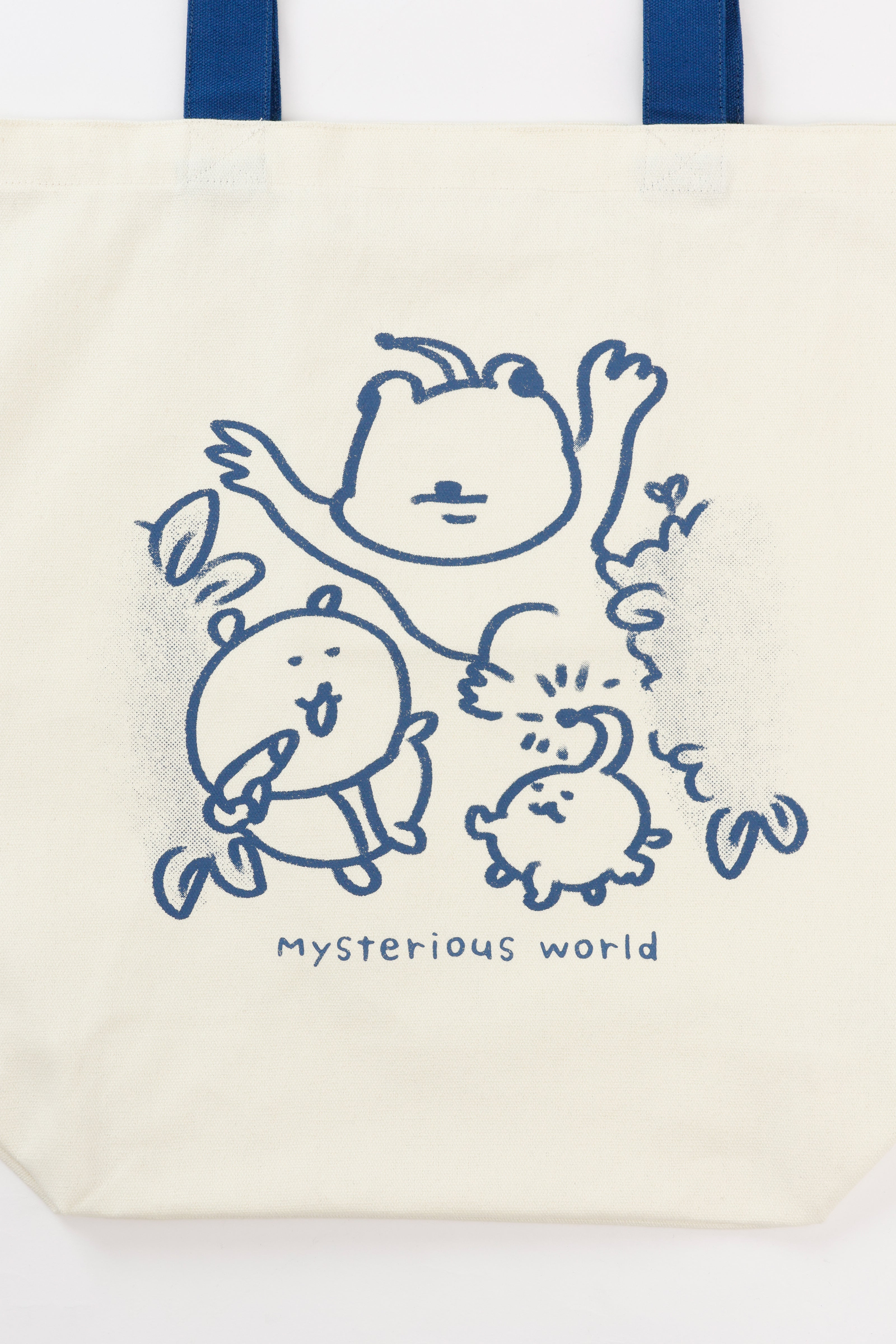 ナガノキャラクターズ トートバッグ 不思議な世界 ベージュ×ネイビー