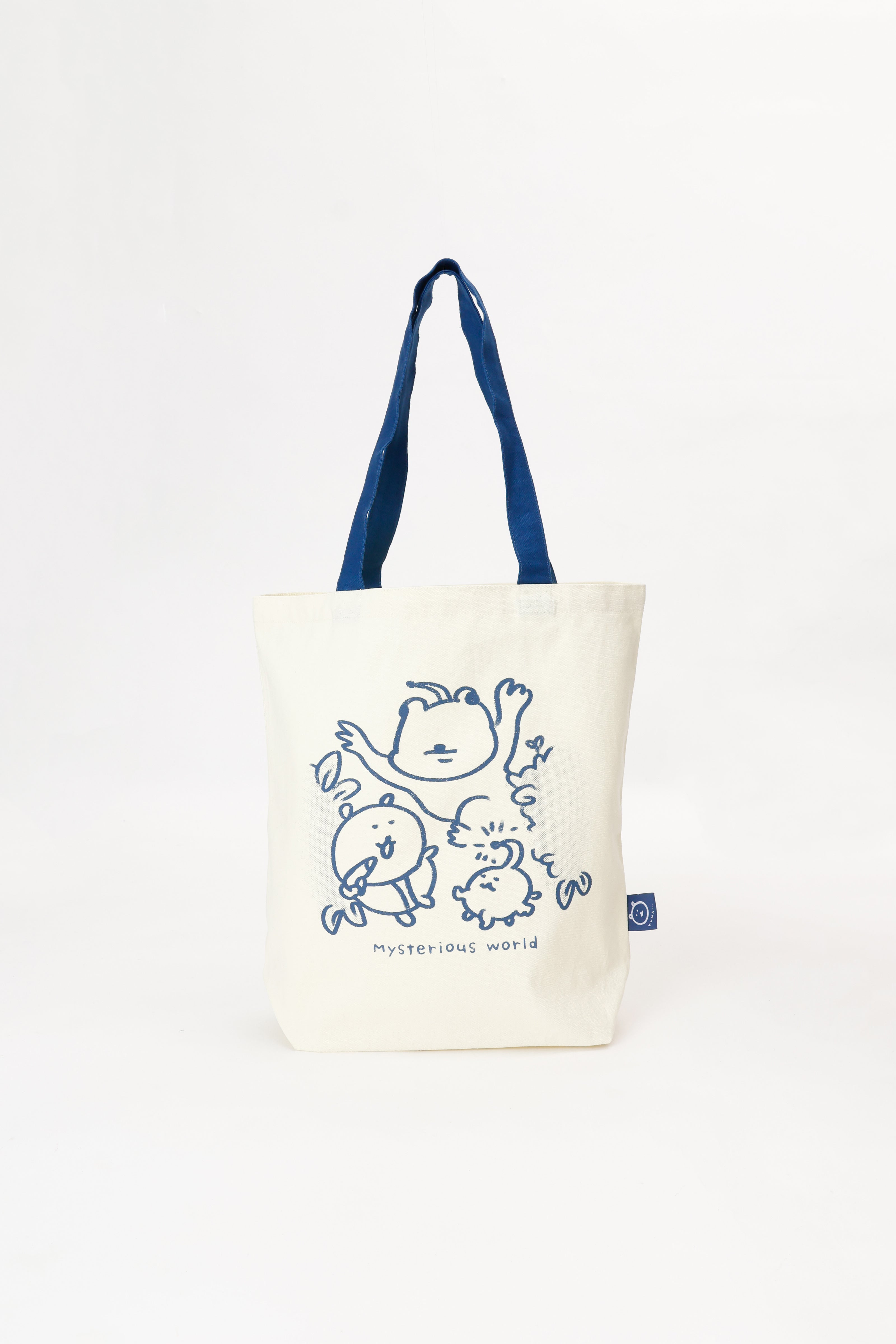 ナガノキャラクターズ トートバッグ 不思議な世界 ベージュ×ネイビー