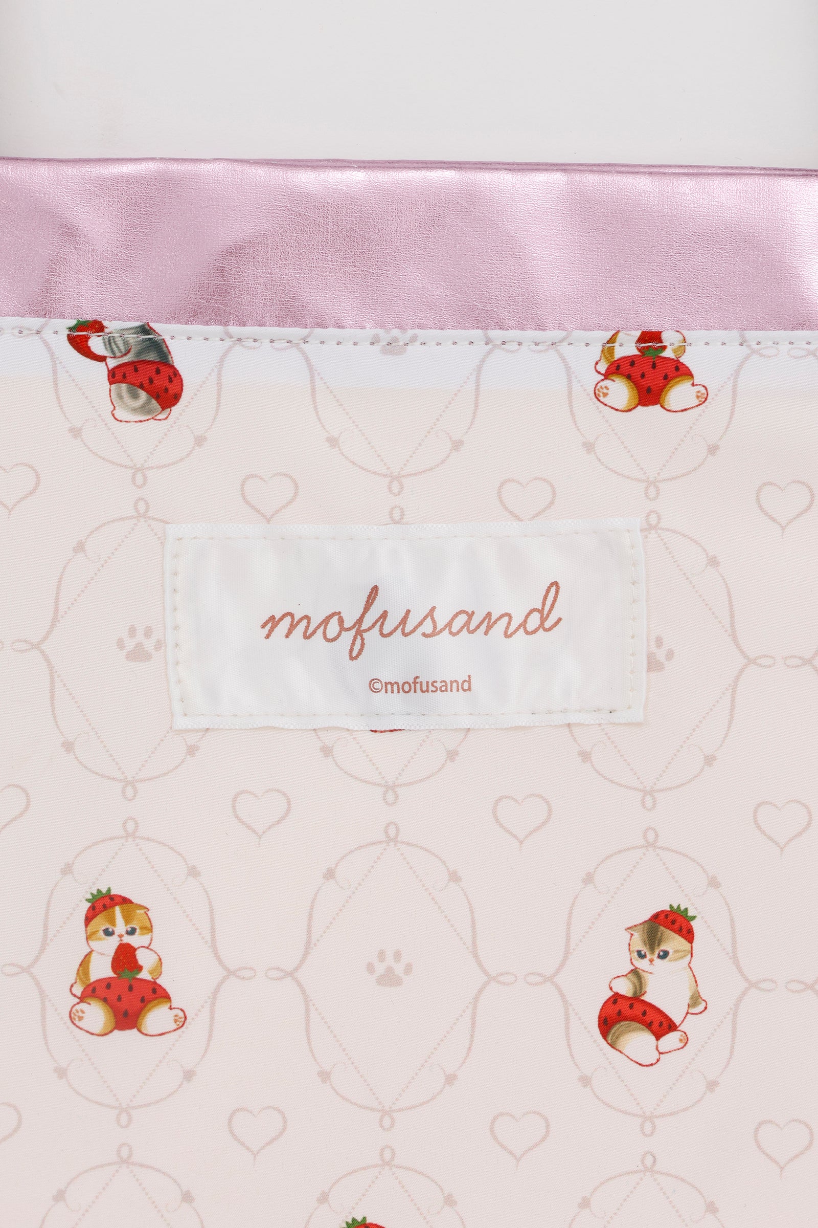 mofusand ラメトートバッグ いちごにゃん ピンク