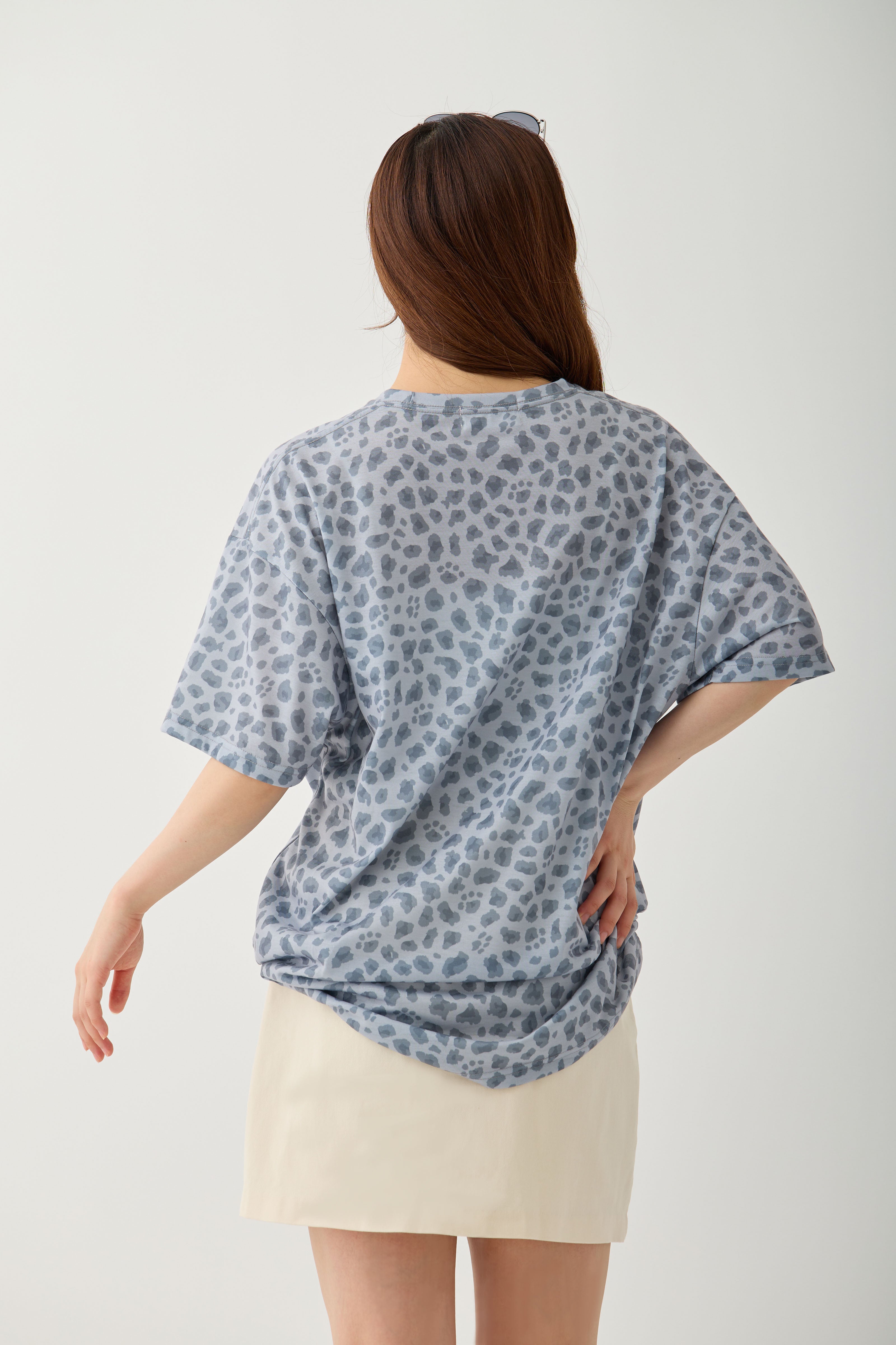 【2BUY10%OFF対象商品】mofusand Tシャツ ぎゃるにゃん スリッパ グレー