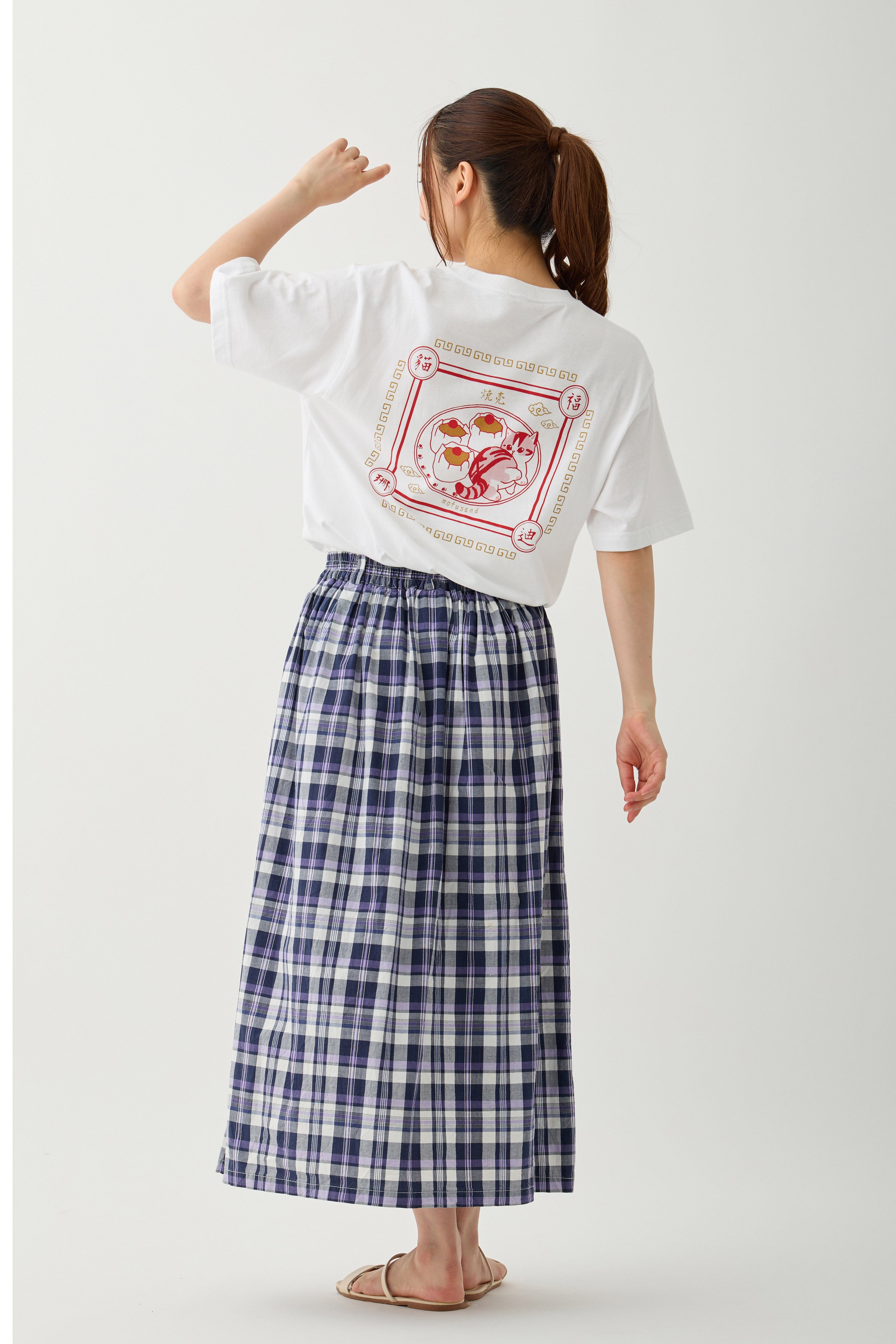 【2BUY10%OFF対象商品】mofusand Tシャツ 中華風 焼売 ホワイト