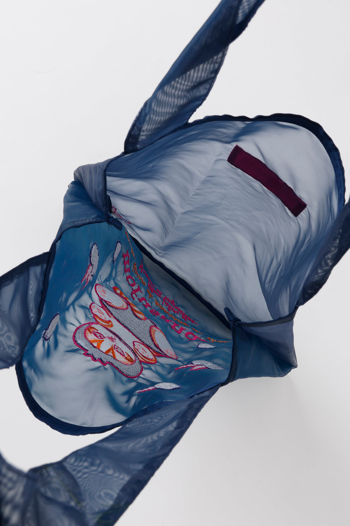 【2BUY10%OFF対象商品】mofusand オーガンジーバッグ ブルーベリー ネイビー