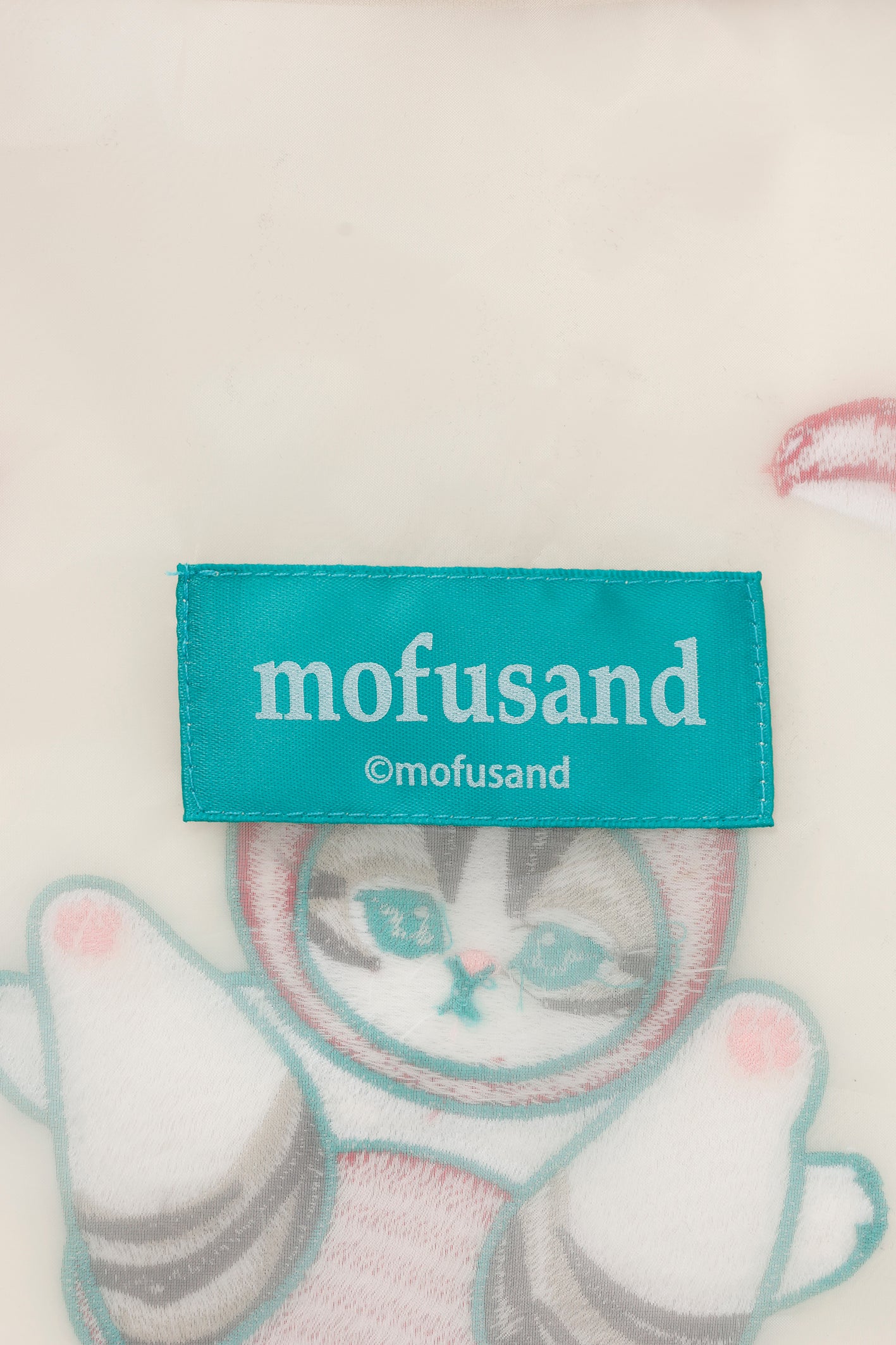 【2BUY10%OFF対象商品】mofusand オーガンジーバッグ リンゴ ホワイト
