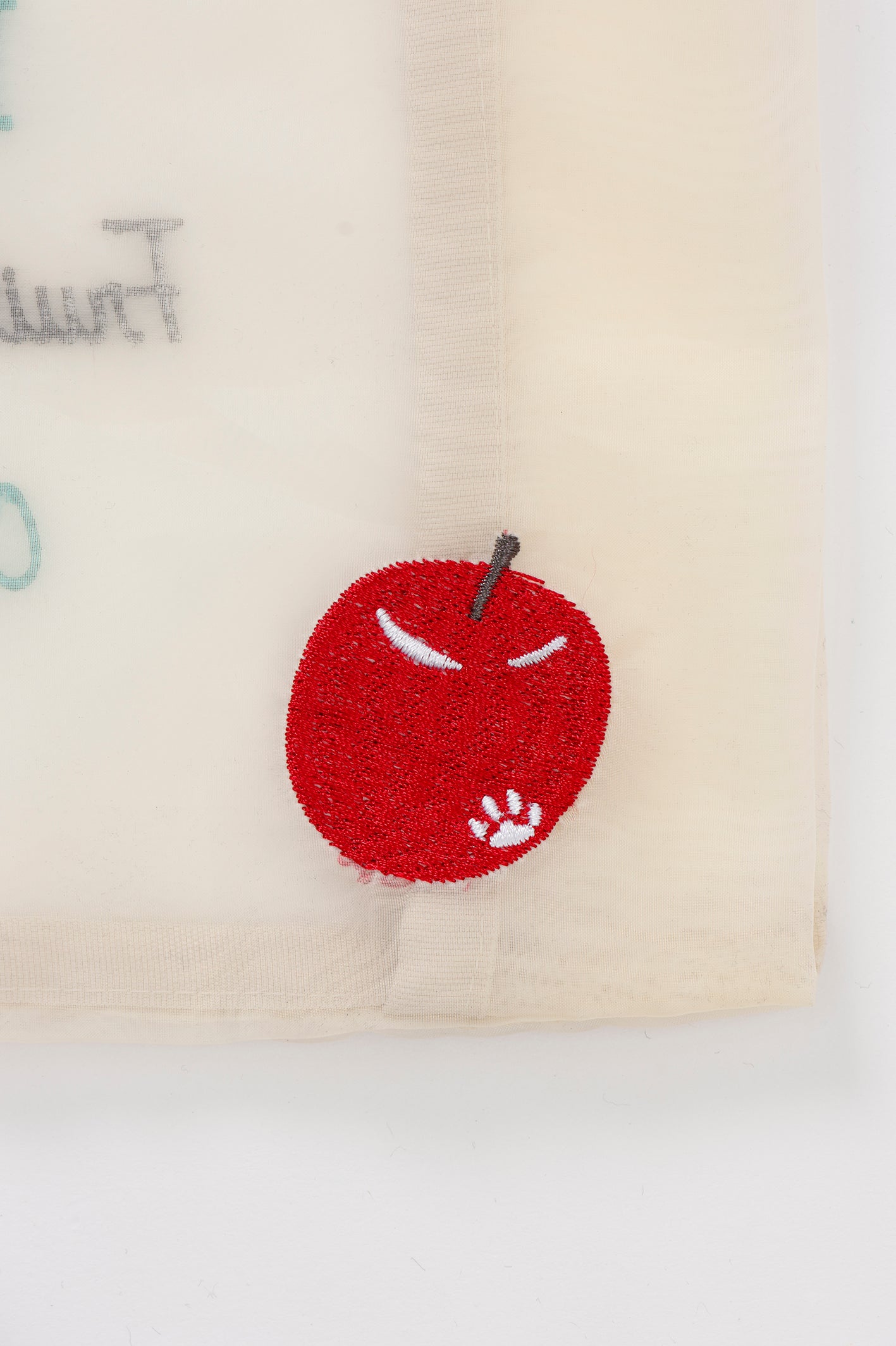 【2BUY10%OFF対象商品】mofusand オーガンジーバッグ リンゴ ホワイト