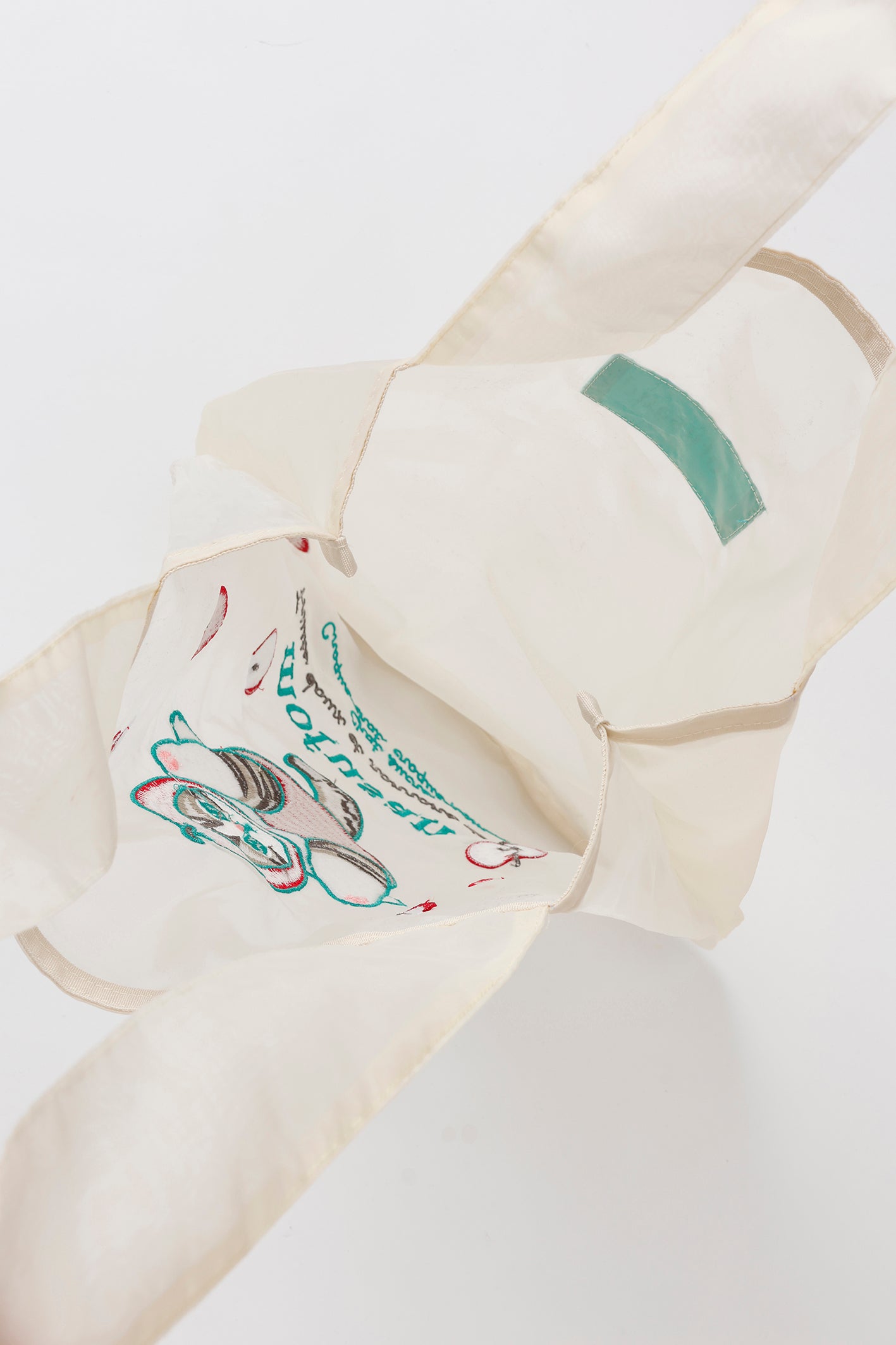 【2BUY10%OFF対象商品】mofusand オーガンジーバッグ リンゴ ホワイト