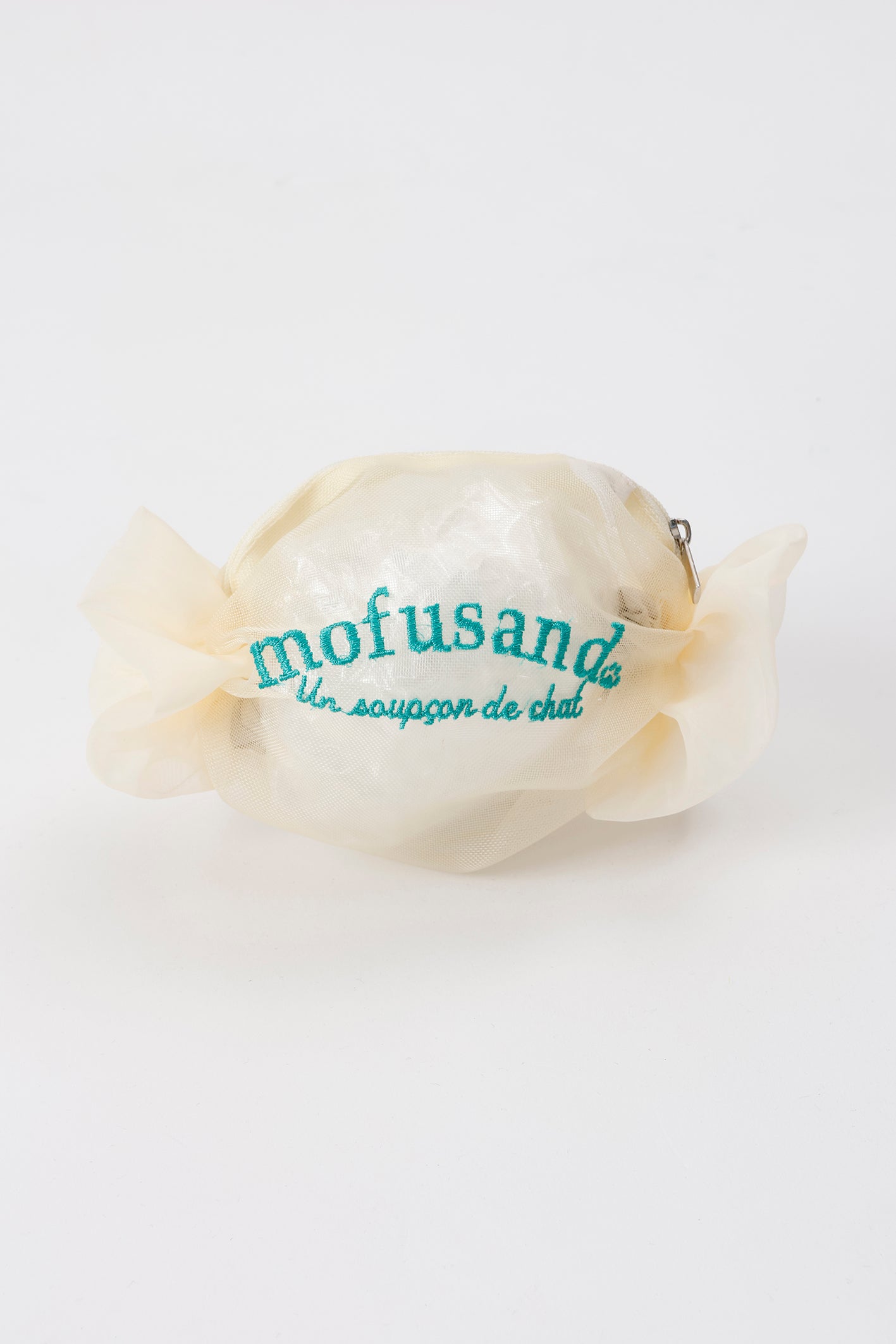 【2BUY10%OFF対象商品】mofusand キャンディポーチ リンゴ ホワイト