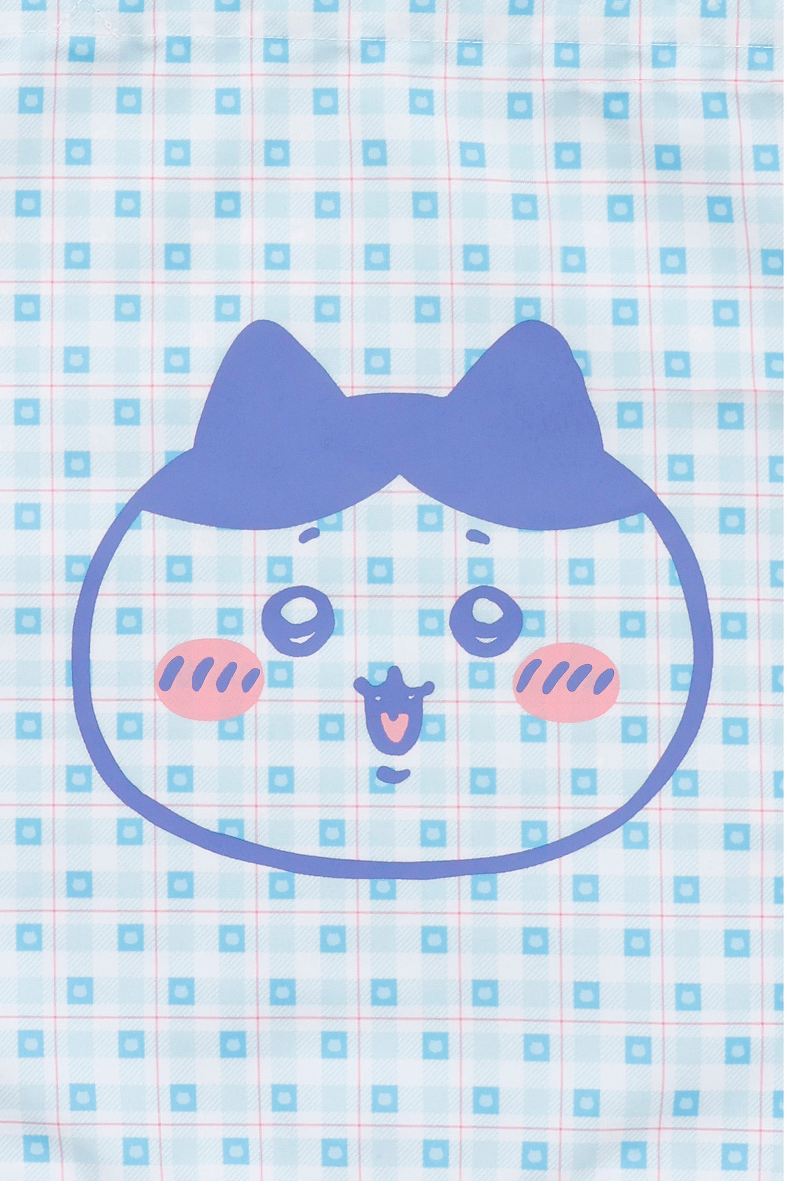 ちいかわ チェックシリーズ トートバッグ(チャーム付き) ハチワレ ブルー